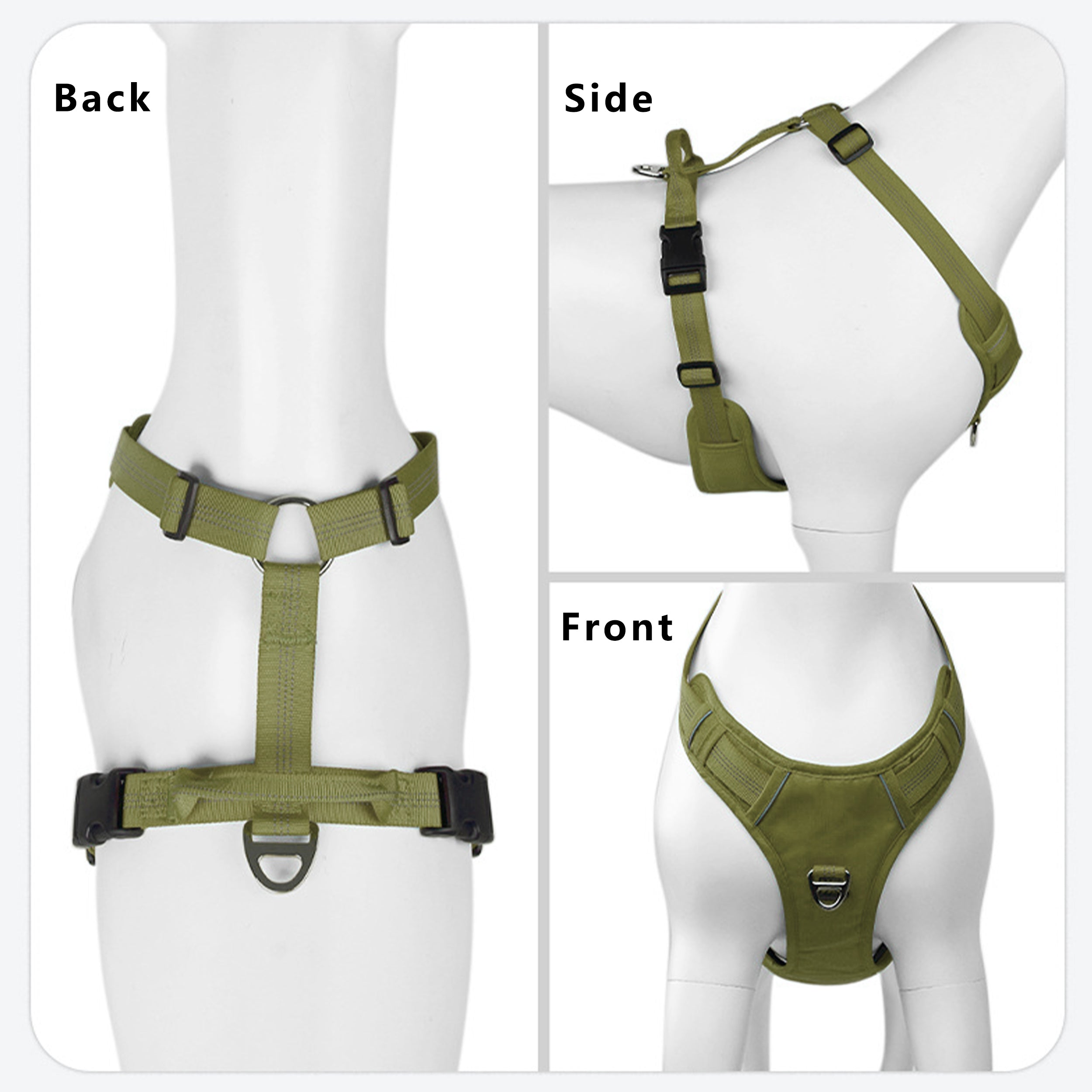 Anna-Kaci No Pull Dog Harness Reflective Adjustable Breathable Mesh Padded Pet Harness for All Breeds