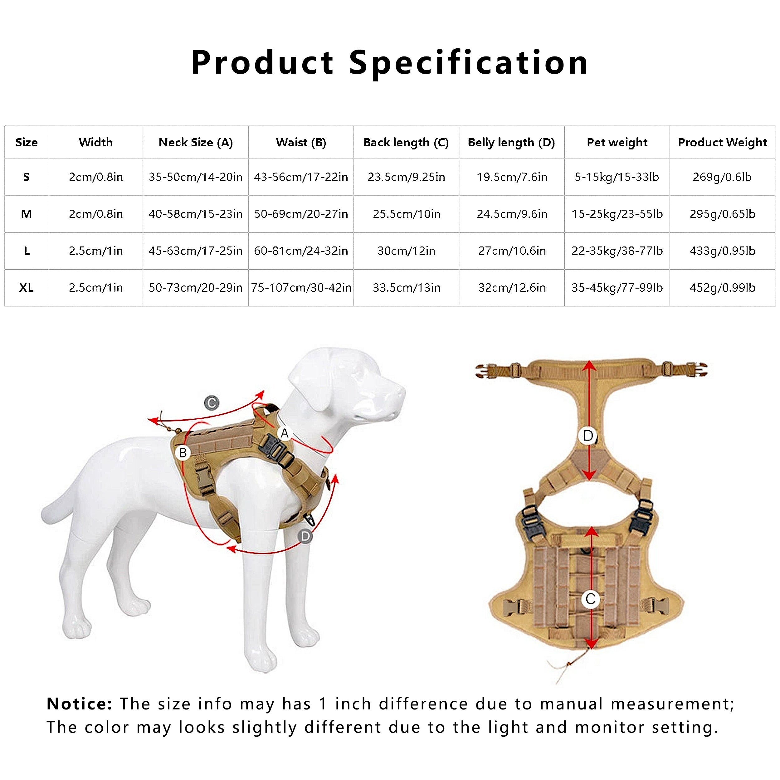 Anna-Kaci Adventure No Pull Dog Harness Adjustable Soft Padded Comfort Pet Harness Outdoors