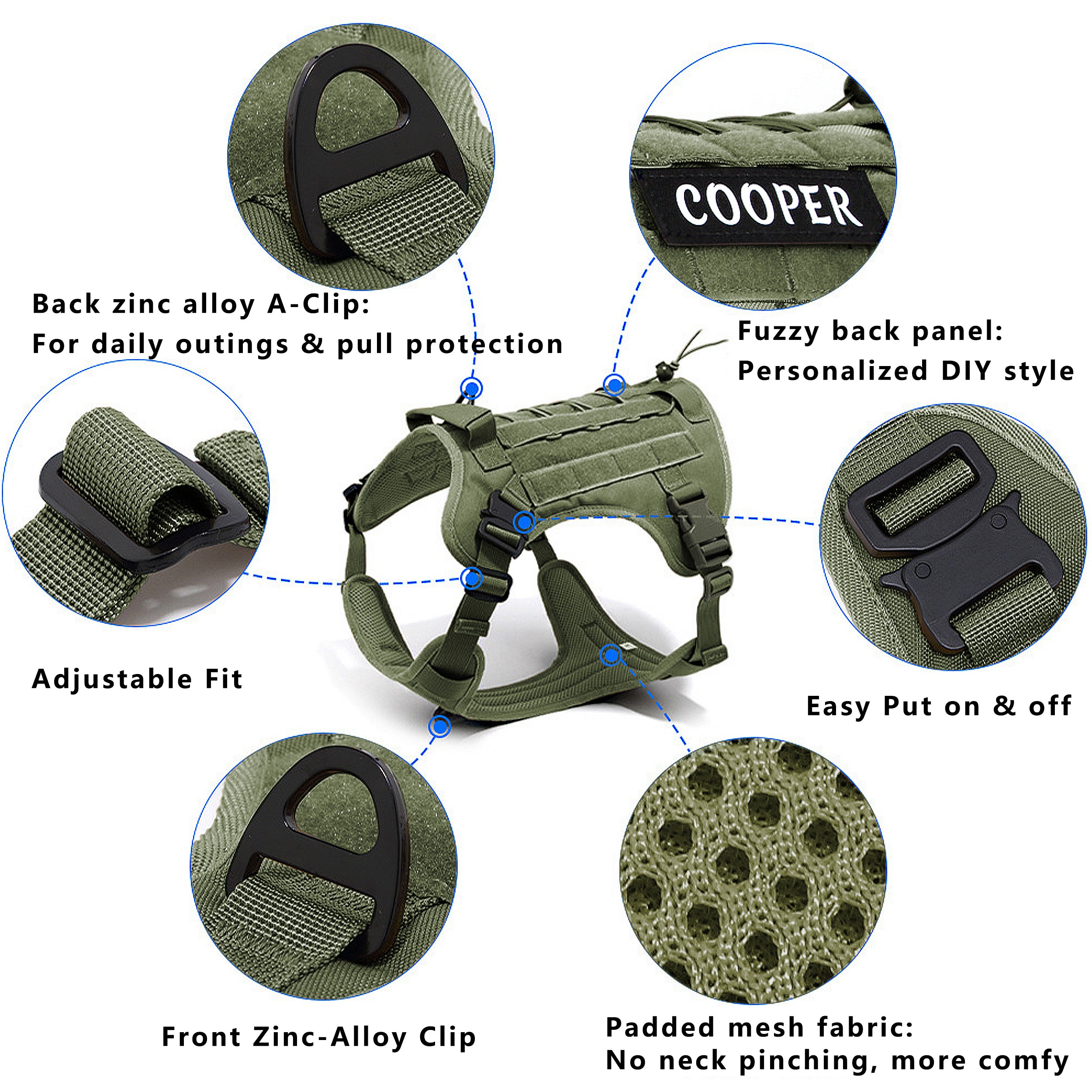 Anna-Kaci Adventure No Pull Dog Harness Adjustable Soft Padded Comfort Pet Harness Outdoors