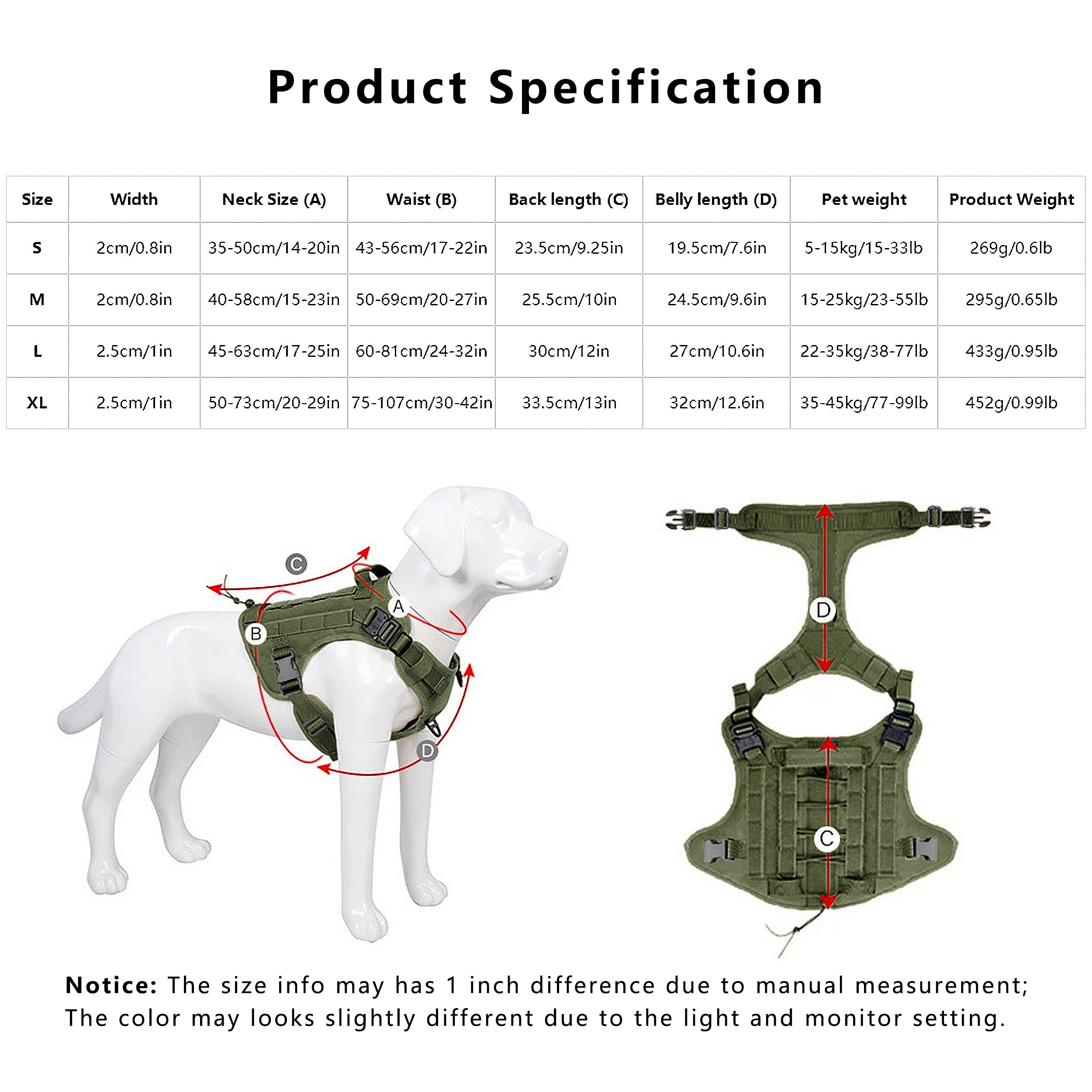 Anna-Kaci Adventure No Pull Dog Harness Adjustable Soft Padded Comfort Pet Harness Outdoors