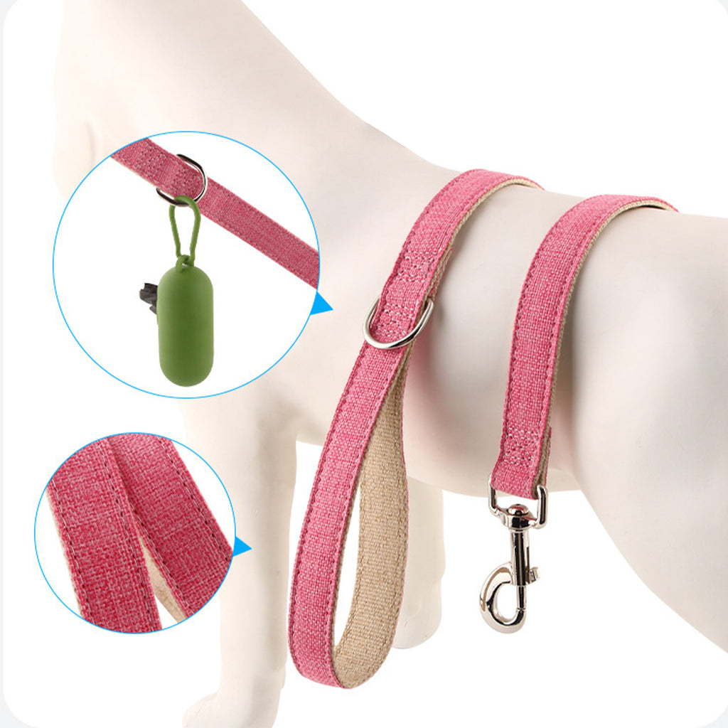 Anna-Kaci Dog Leash Lightweight Soft Comfort Cotton-Linen Pet Training Leash 4ft and 5ft