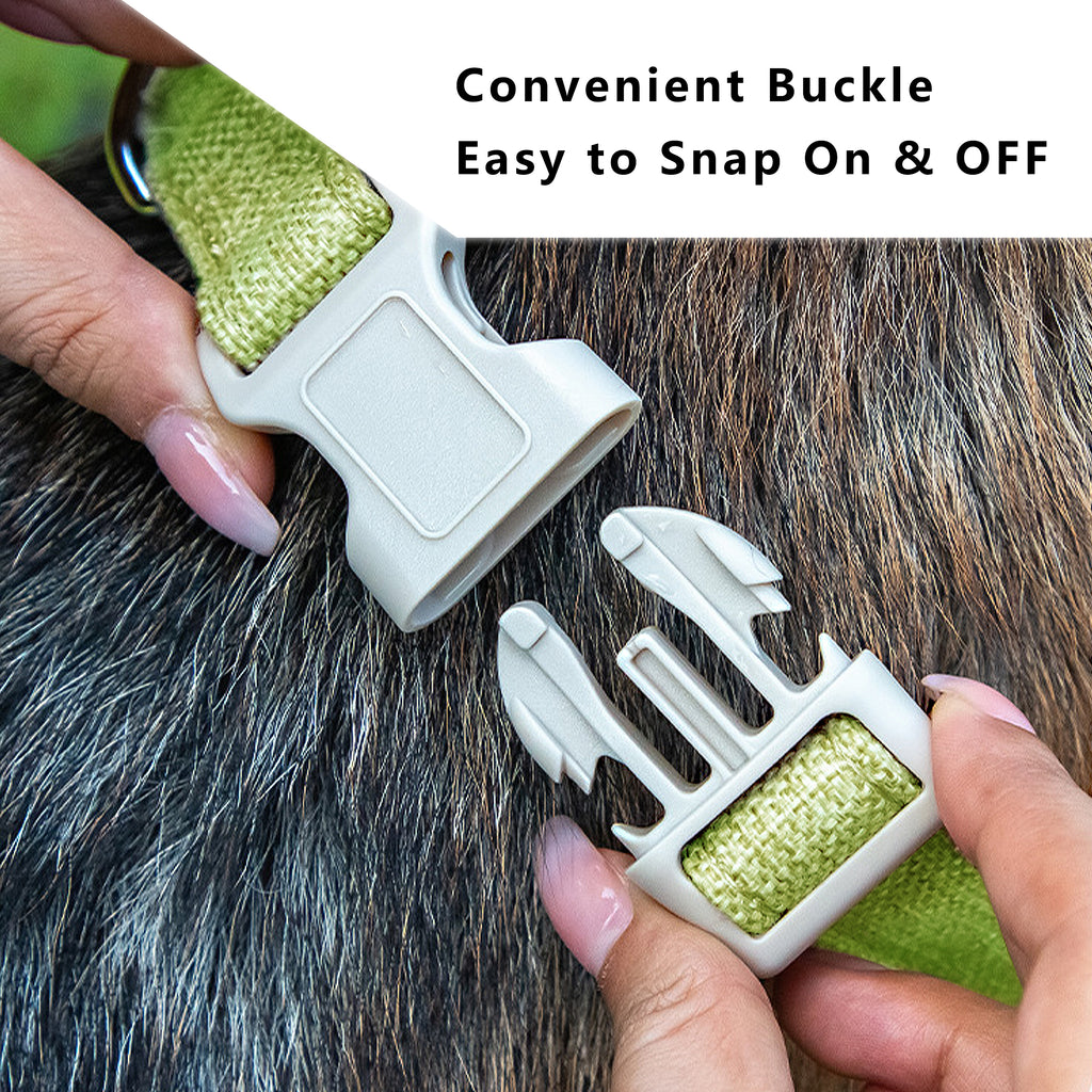 Anna-Kaci Dog Collar Adjustable Lightweight Comfort Cotton-Linen Pet Collars for All Breeds