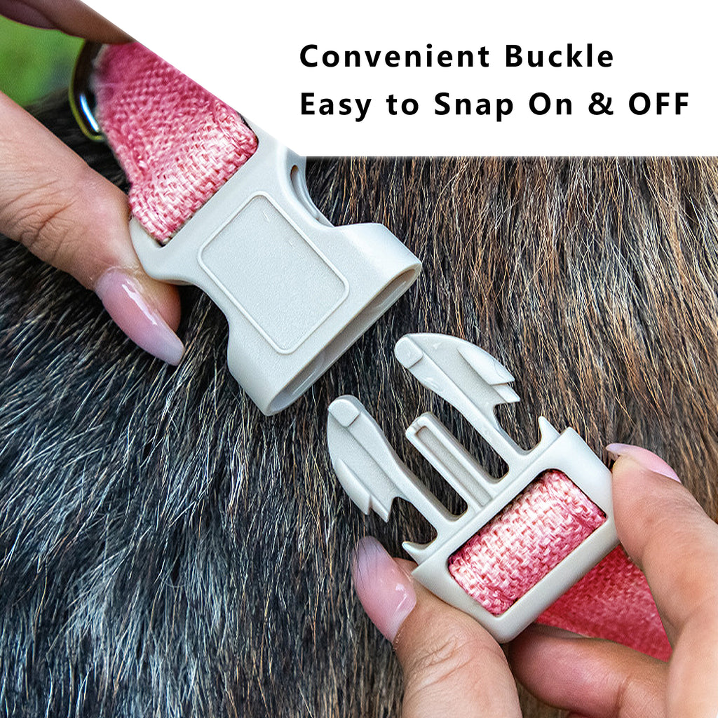 Anna-Kaci Dog Collar Adjustable Lightweight Comfort Cotton-Linen Pet Collars for All Breeds