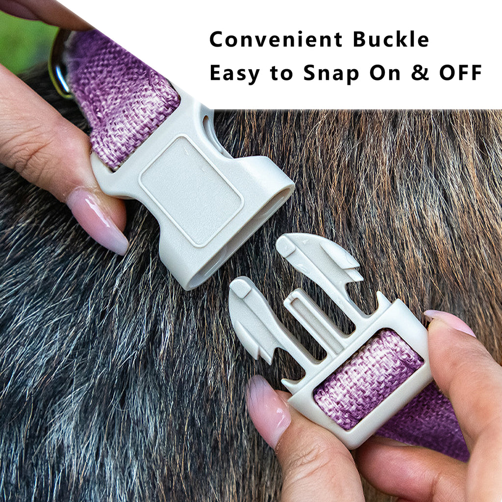 Anna-Kaci Dog Collar Adjustable Lightweight Comfort Cotton-Linen Pet Collars for All Breeds
