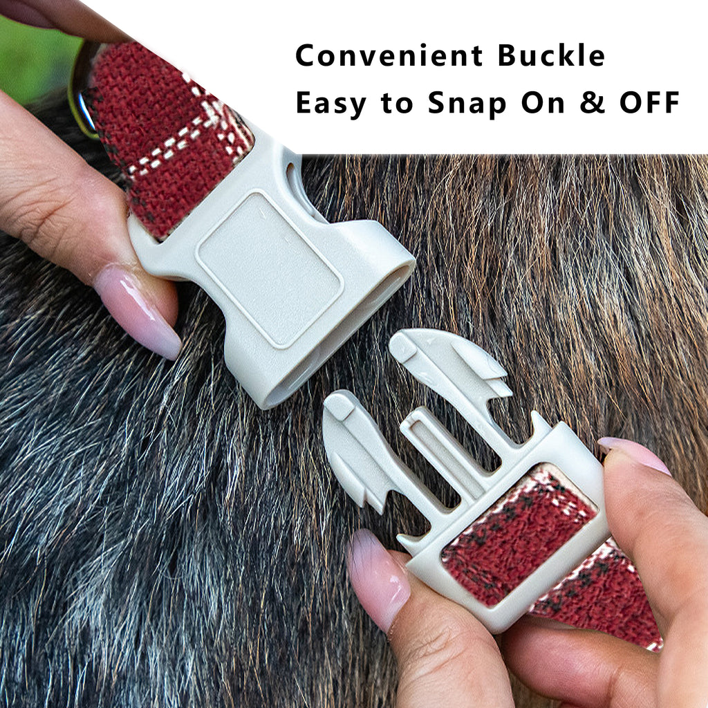 Anna-Kaci Dog Collar Adjustable Lightweight Comfort Cotton-Linen Pet Collars for All Breeds