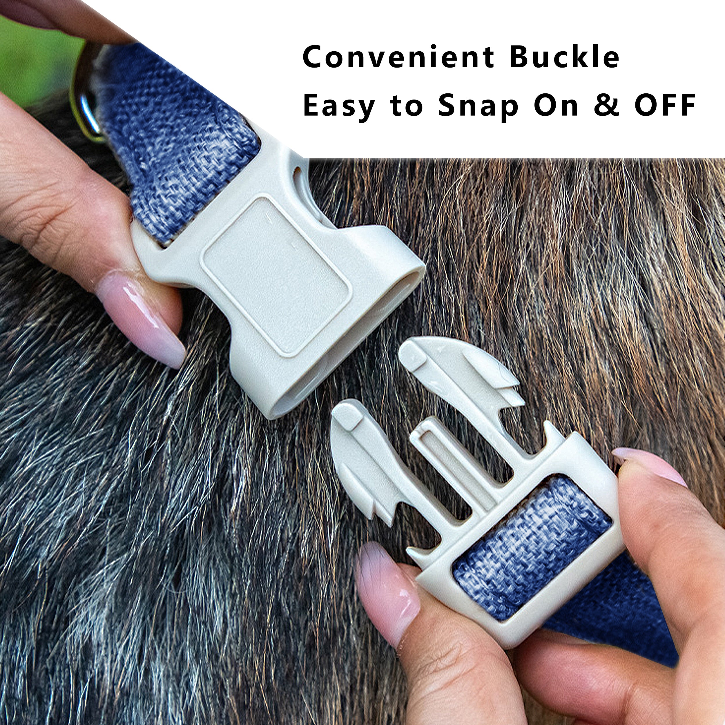 Anna-Kaci Dog Collar Adjustable Lightweight Comfort Cotton-Linen Pet Collars for All Breeds
