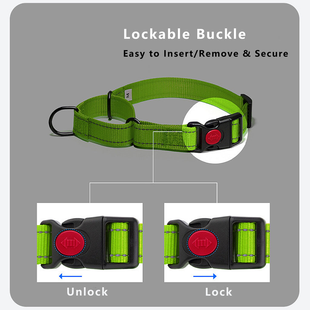 Anna-Kaci Dog Collar Adjustable Reflective Comfort Nylon Pet Collars for All Breeds