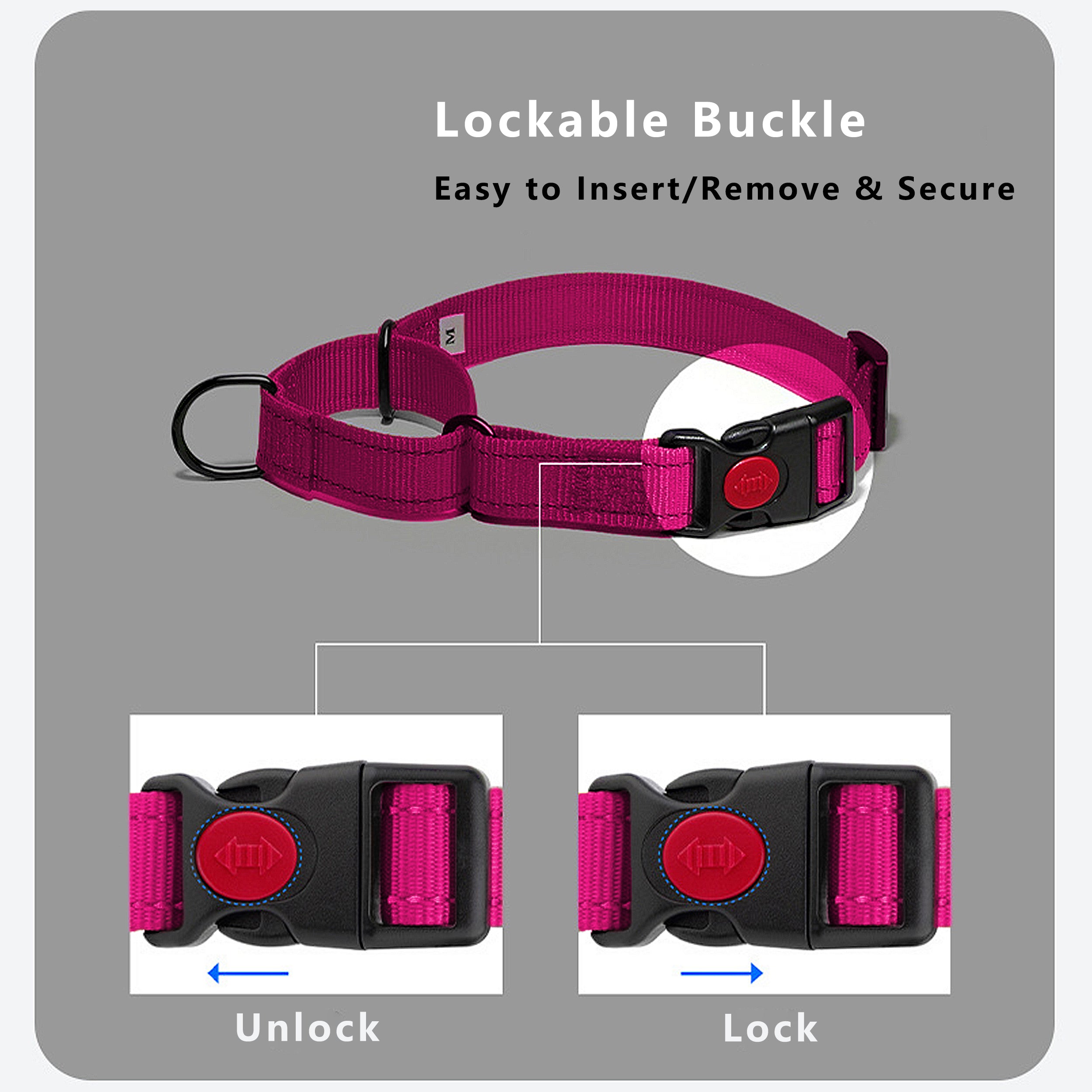 Anna-Kaci Dog Collar Adjustable Reflective Comfort Nylon Pet Collars for All Breeds