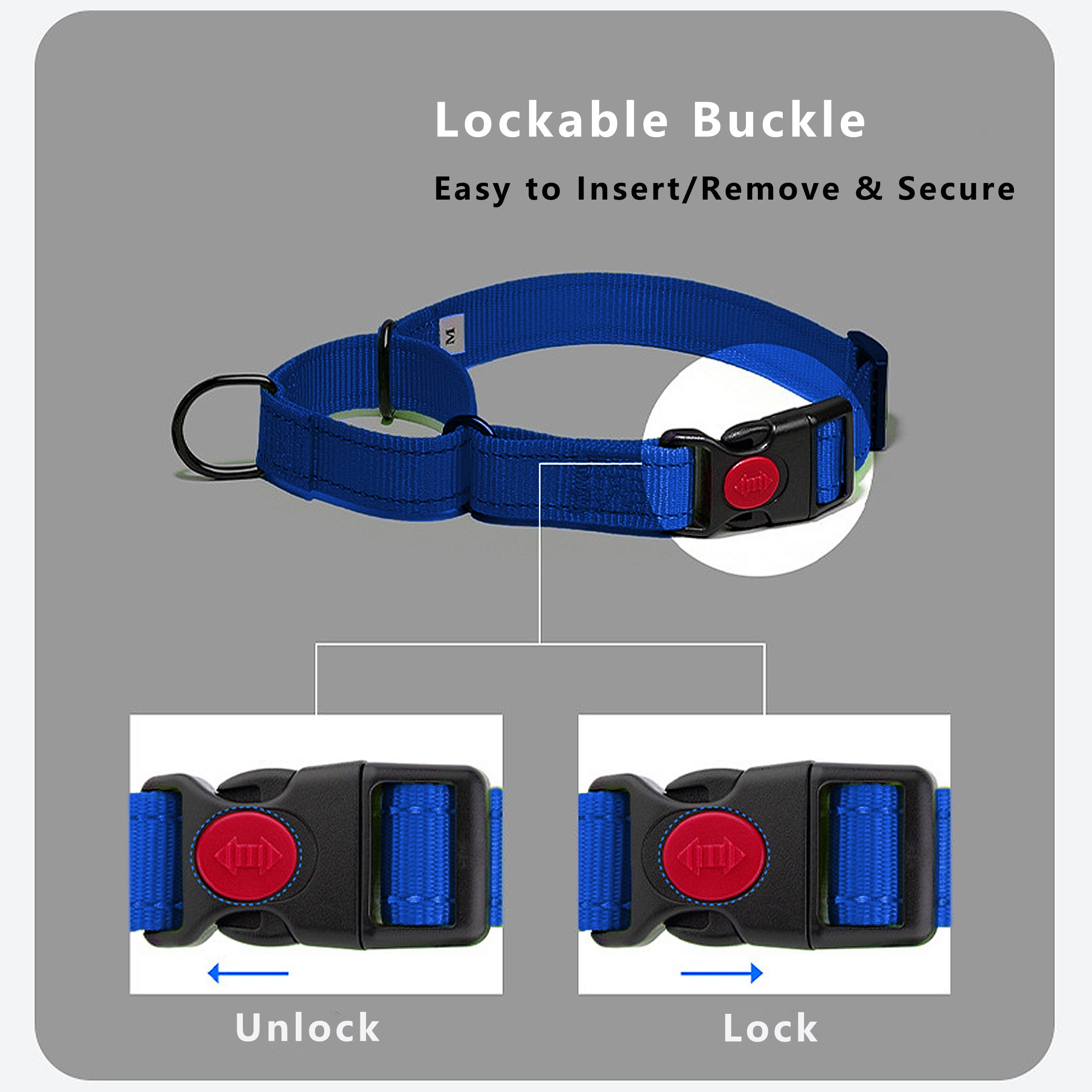 Anna-Kaci Dog Collar Adjustable Reflective Comfort Nylon Pet Collars for All Breeds