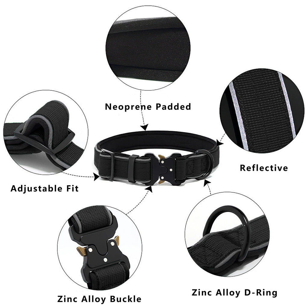 Anna-Kaci Dog Collar Reflective Comfort Padded Adjustable Adventure Nylon Pet Collars for All Breeds