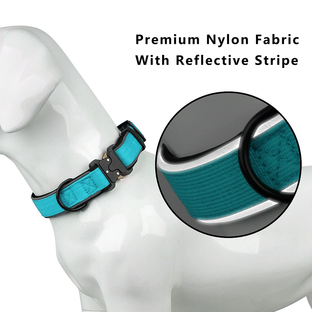 Anna-Kaci Dog Collar Reflective Comfort Padded Adjustable Adventure Nylon Pet Collars for All Breeds