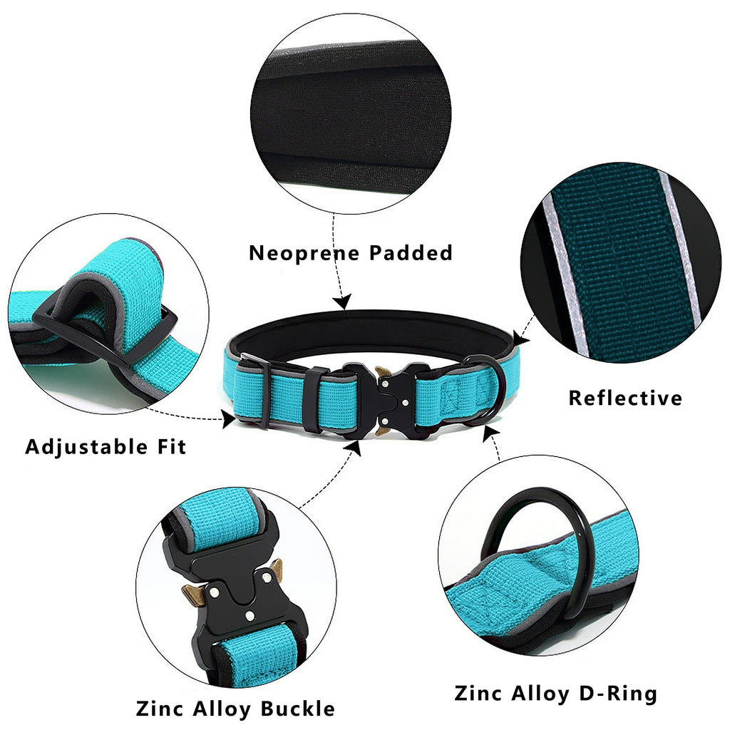 Anna-Kaci Dog Collar Reflective Comfort Padded Adjustable Adventure Nylon Pet Collars for All Breeds