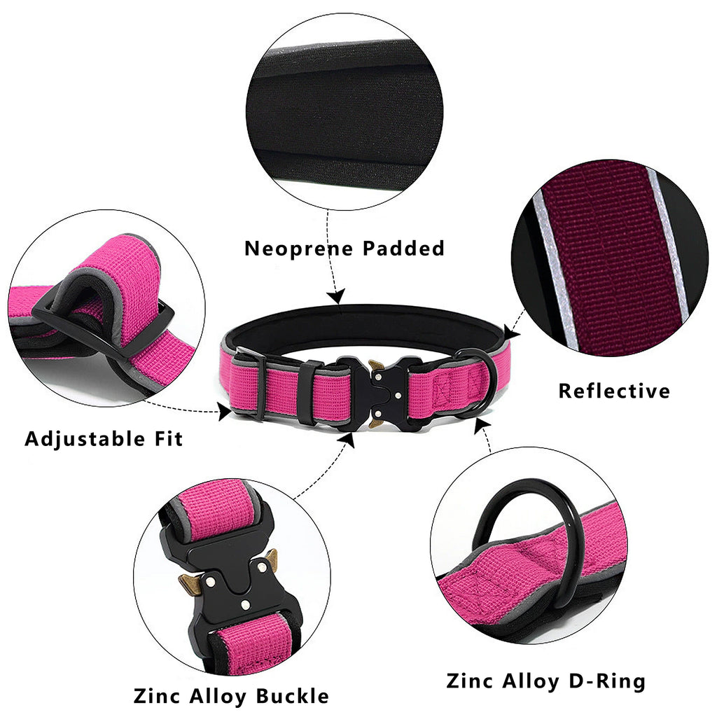 Anna-Kaci Dog Collar Reflective Comfort Padded Adjustable Adventure Nylon Pet Collars for All Breeds