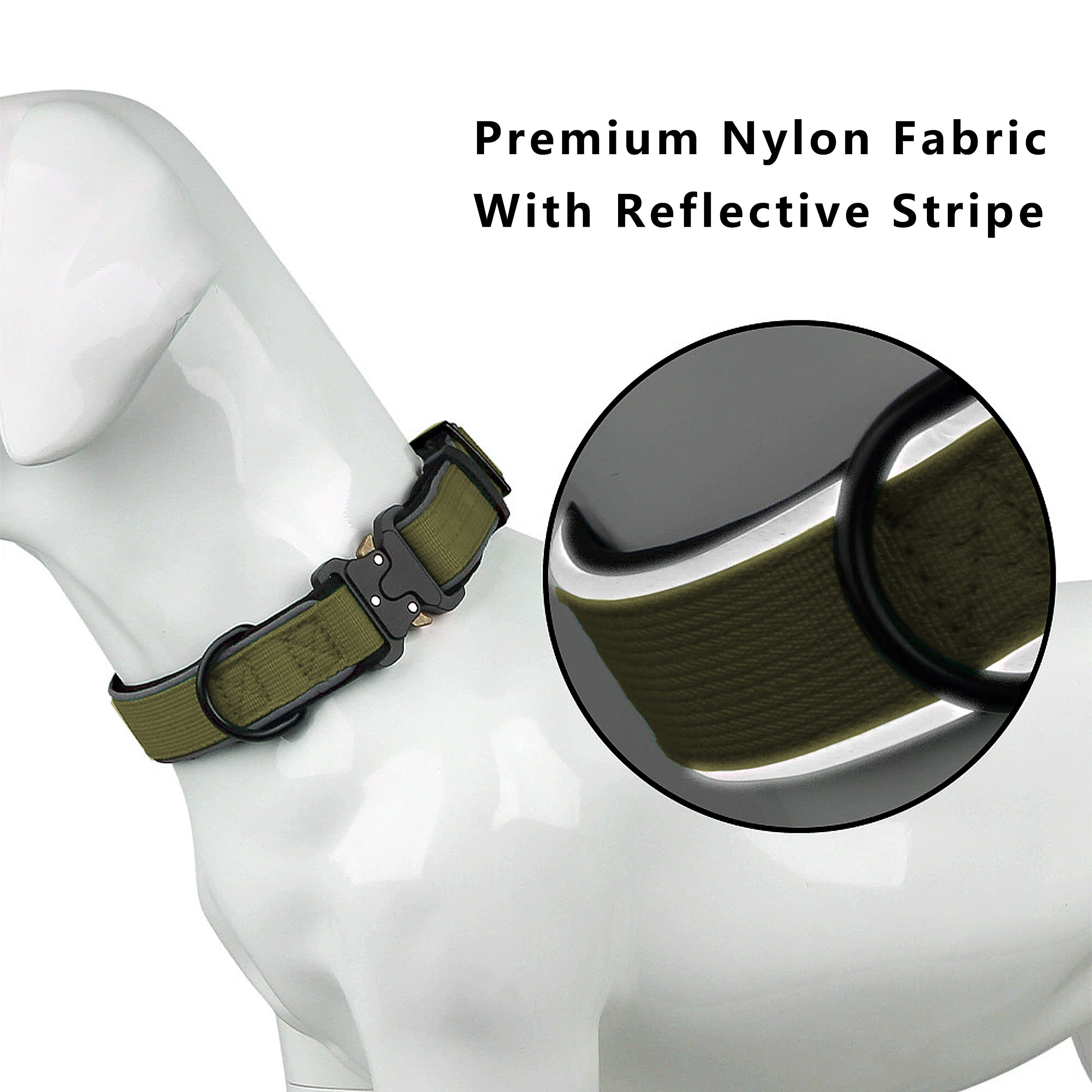 Anna-Kaci Dog Collar Reflective Comfort Padded Adjustable Adventure Nylon Pet Collars for All Breeds