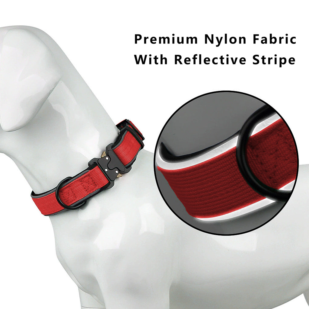 Anna-Kaci Dog Collar Reflective Comfort Padded Adjustable Adventure Nylon Pet Collars for All Breeds