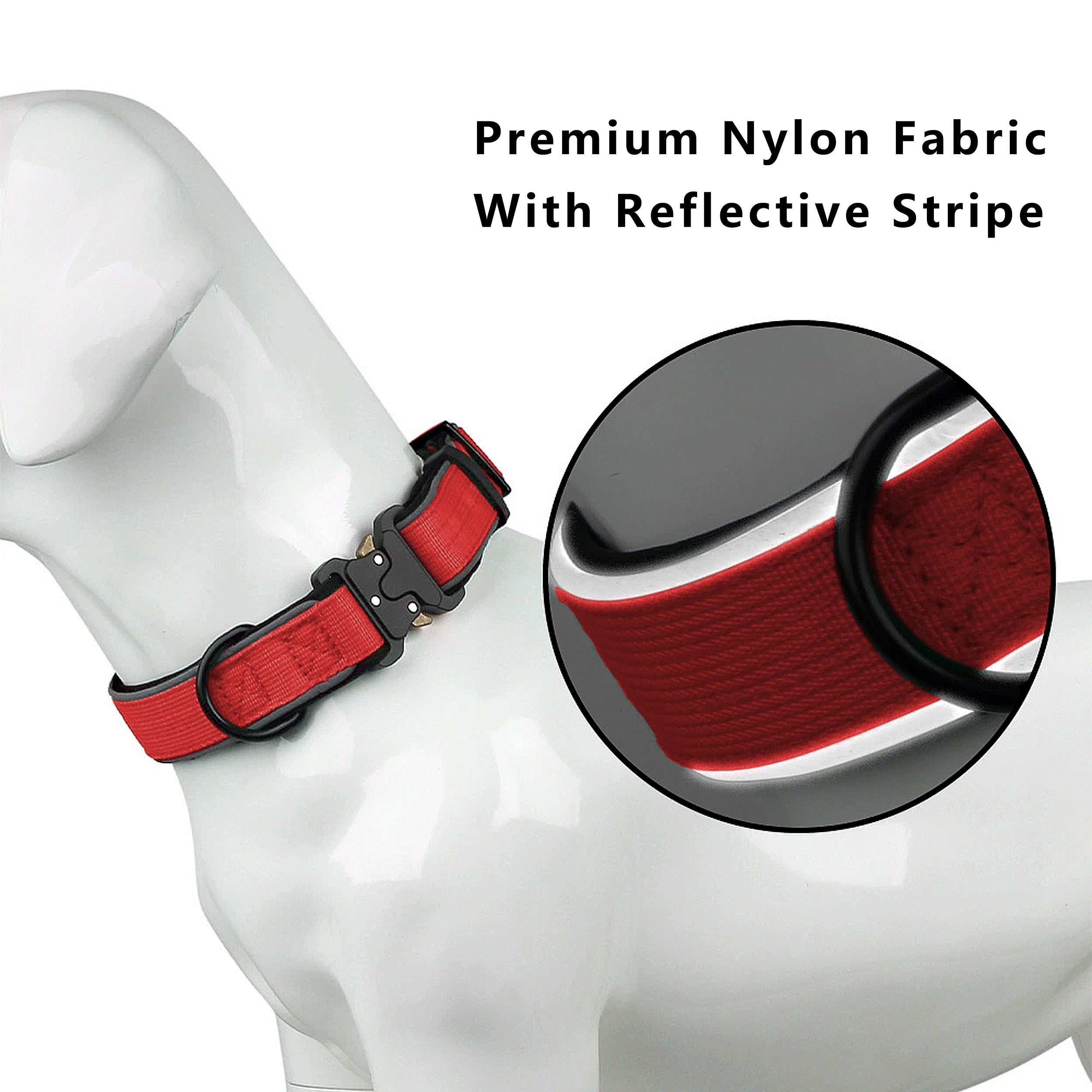 Anna-Kaci Dog Collar Reflective Comfort Padded Adjustable Adventure Nylon Pet Collars for All Breeds