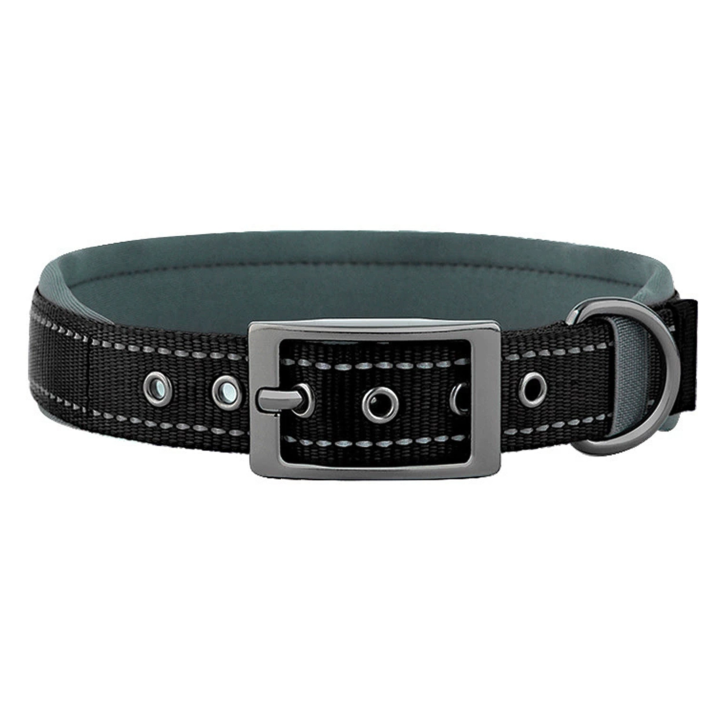 Anna-Kaci Dog Collar Reflective Adjustable Comfort Padded Nylon Pet Collars with Durable Metal Belt Buckle