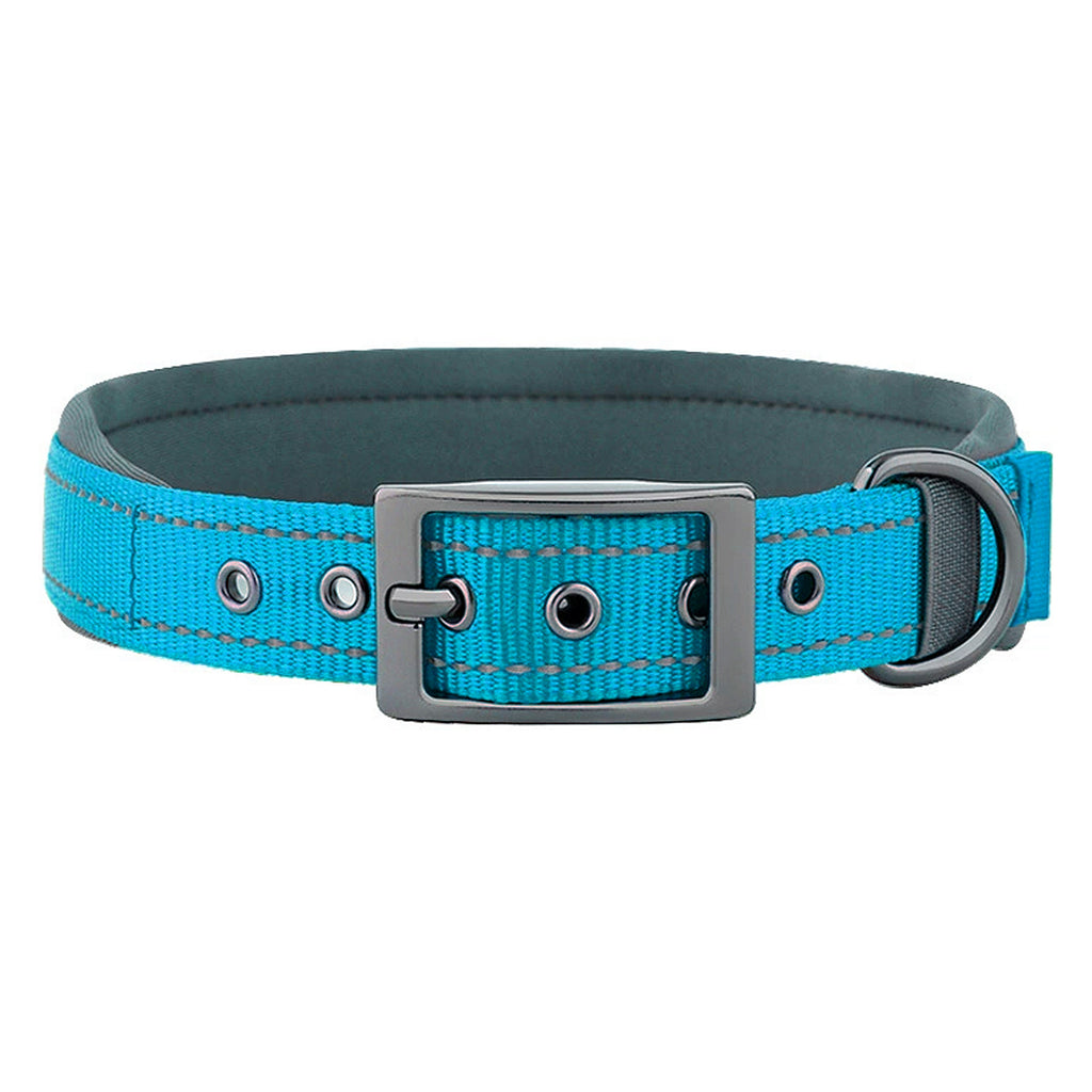 Anna-Kaci Dog Collar Reflective Adjustable Comfort Padded Nylon Pet Collars with Durable Metal Belt Buckle