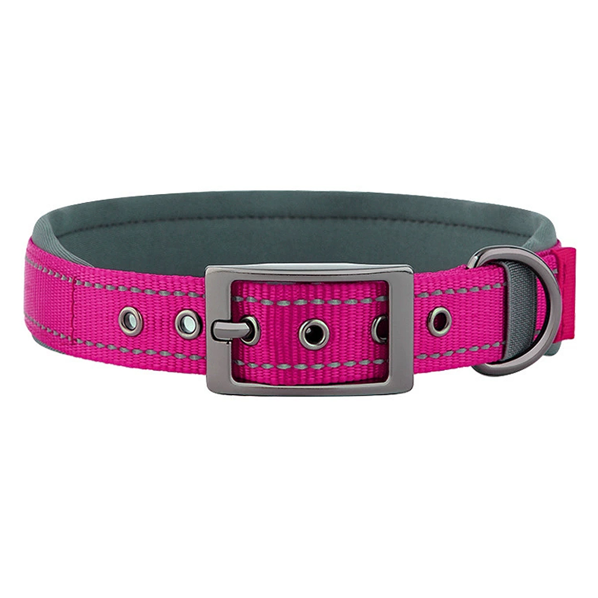 Anna-Kaci Dog Collar Reflective Adjustable Comfort Padded Nylon Pet Collars with Durable Metal Belt Buckle