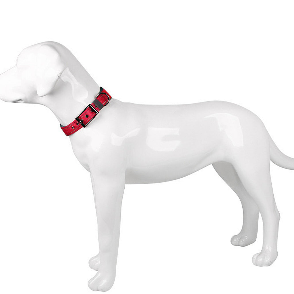Anna-Kaci Dog Collar Reflective Adjustable Comfort Padded Nylon Pet Collars with Durable Metal Belt Buckle