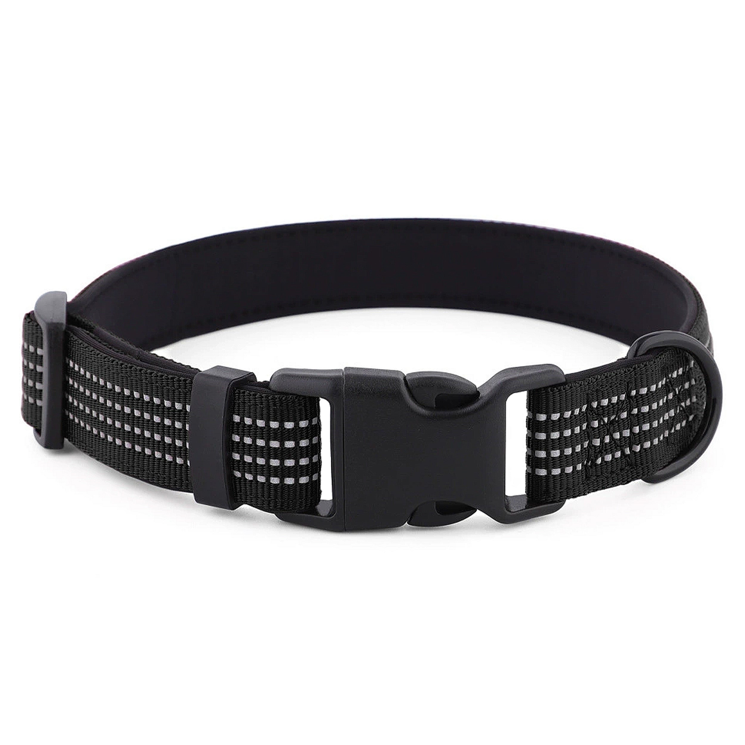 Anna-Kaci Dog Collar Reflective Soft Padded Adjustable Comfort Nylon Collars for All Breeds