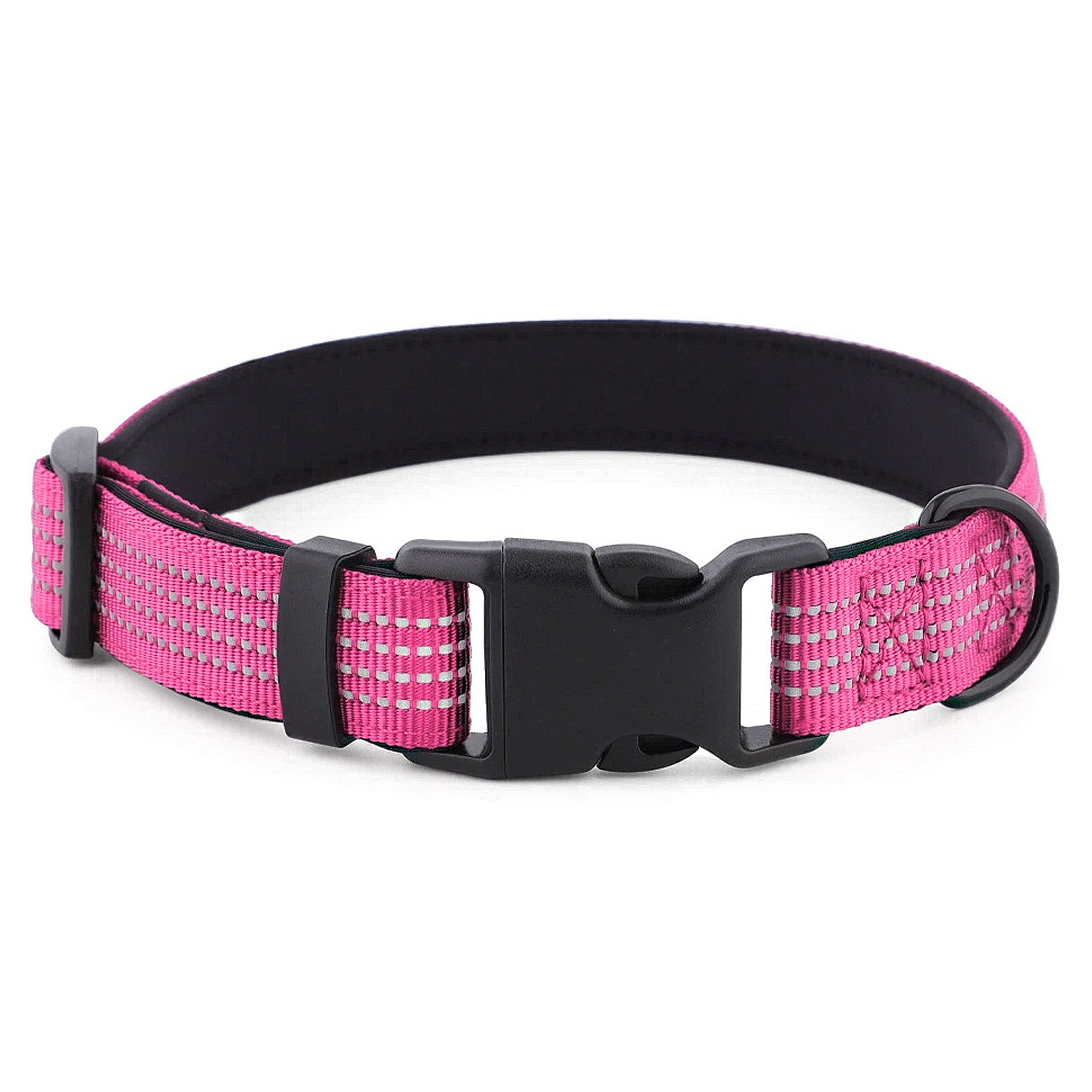Anna-Kaci Dog Collar Reflective Soft Padded Adjustable Comfort Nylon Collars for All Breeds