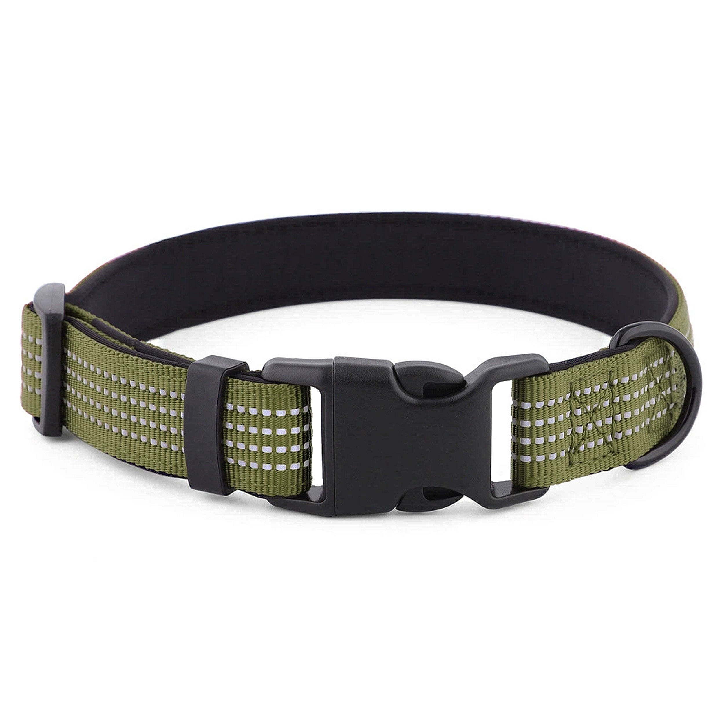 Anna-Kaci Dog Collar Reflective Soft Padded Adjustable Comfort Nylon Collars for All Breeds