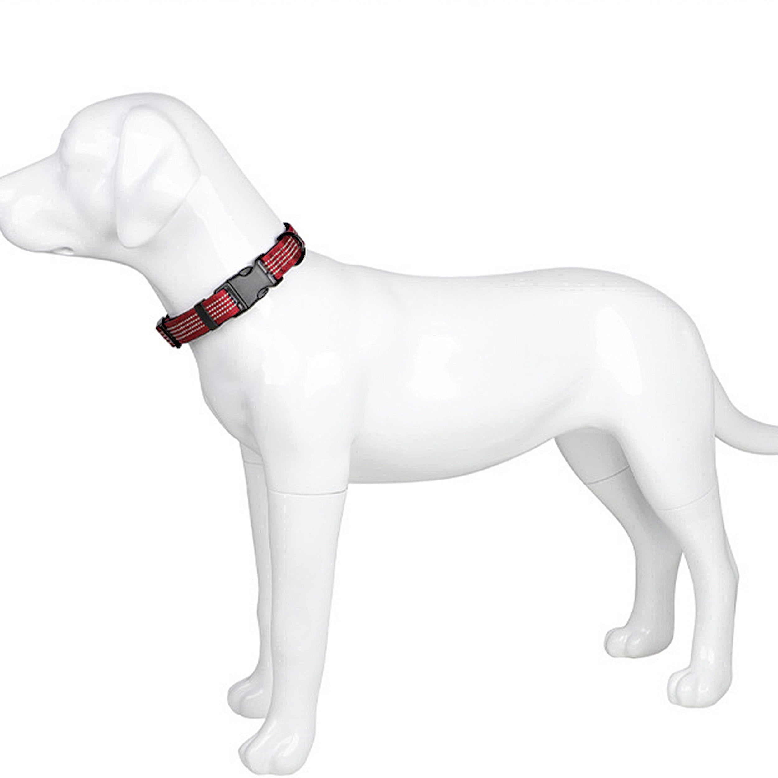 Anna-Kaci Dog Collar Reflective Soft Padded Adjustable Comfort Nylon Collars for All Breeds