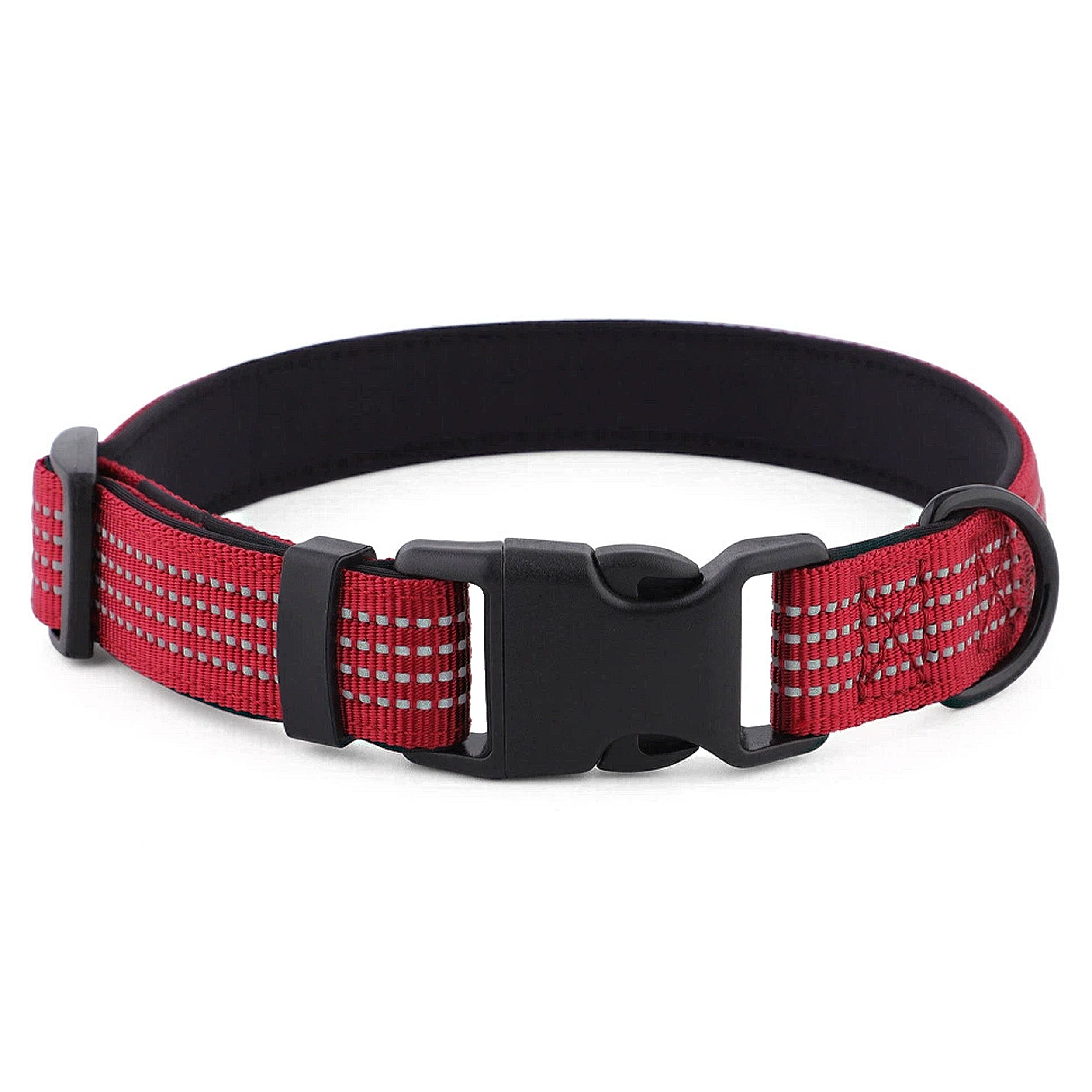 Anna-Kaci Dog Collar Reflective Soft Padded Adjustable Comfort Nylon Collars for All Breeds