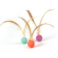 Anna-Kaci Interactive Cat Toys Bouncy Ball with Natural Feathers for Indoor Cats and Kittens 3 PCs Set