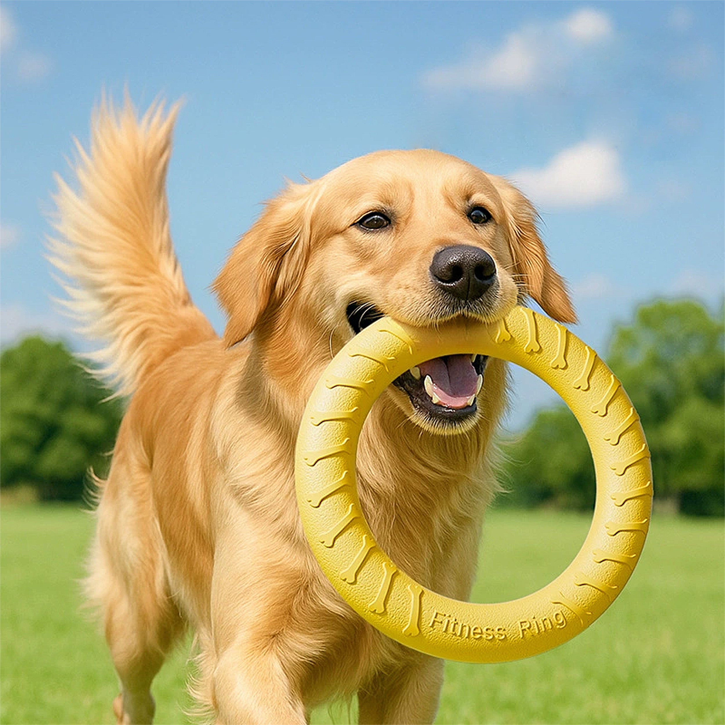 Anna-Kaci Dog Flying Disc, Ring Puller for Outdoor Play, Floating Training & Fetch Toy for Throwing Catching & Chewers