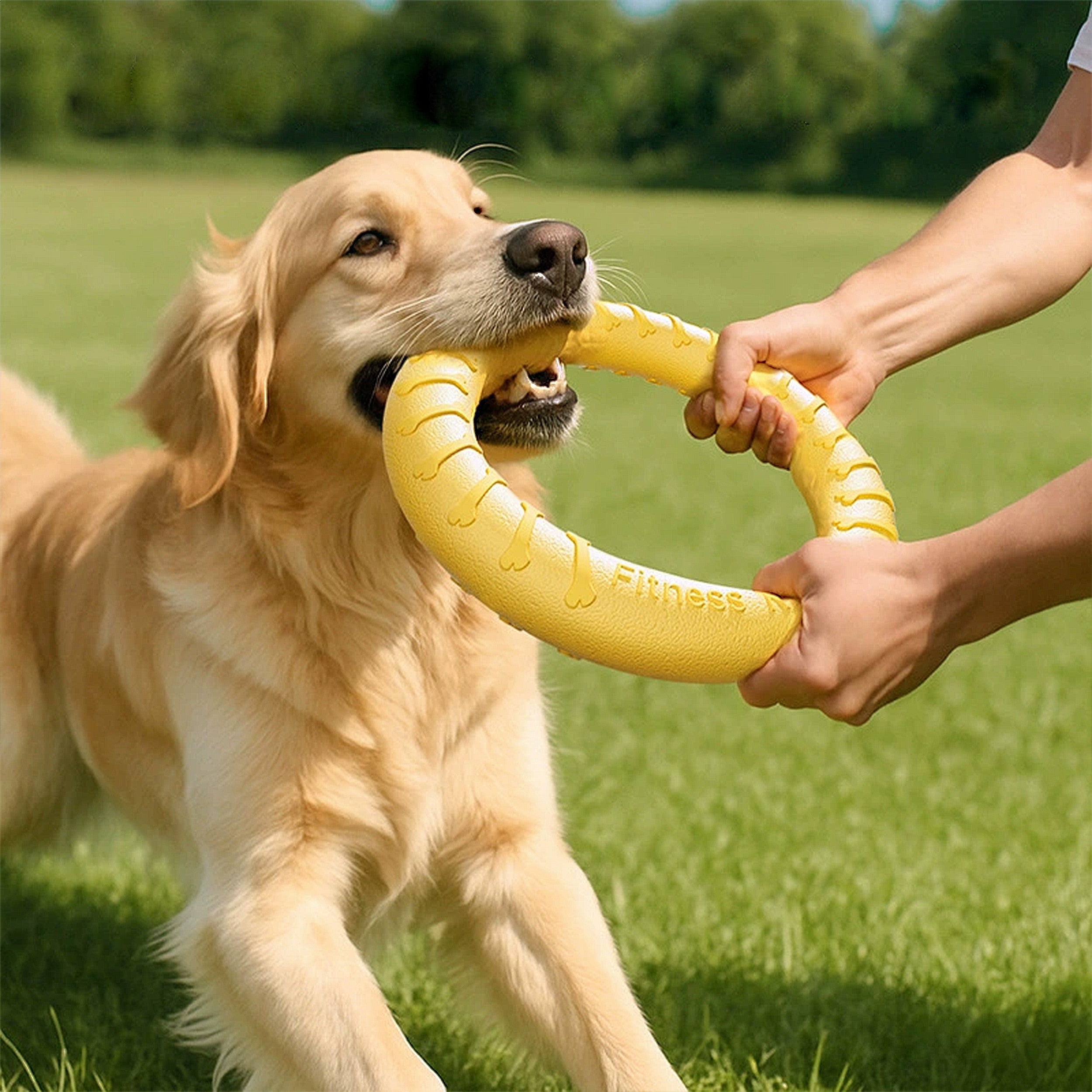Anna-Kaci Dog Flying Disc, Ring Puller for Outdoor Play, Floating Training & Fetch Toy for Throwing Catching & Chewers