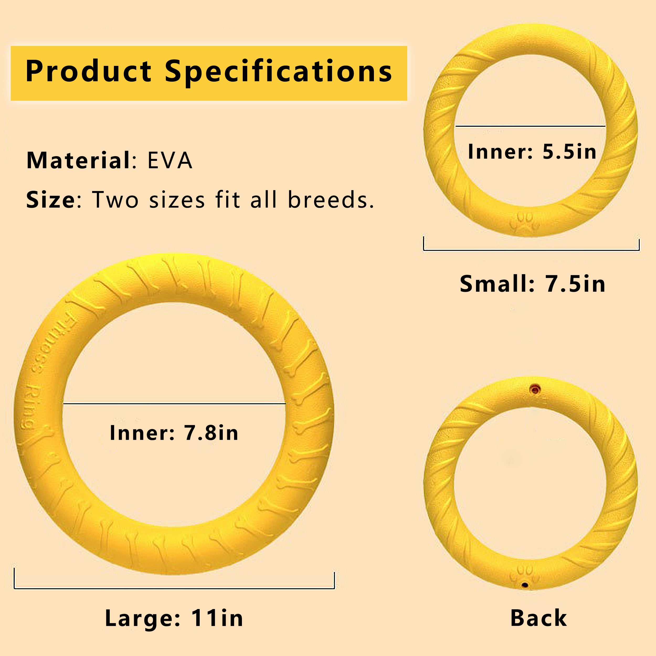 Anna-Kaci Dog Flying Disc, Ring Puller for Outdoor Play, Floating Training & Fetch Toy for Throwing Catching & Chewers