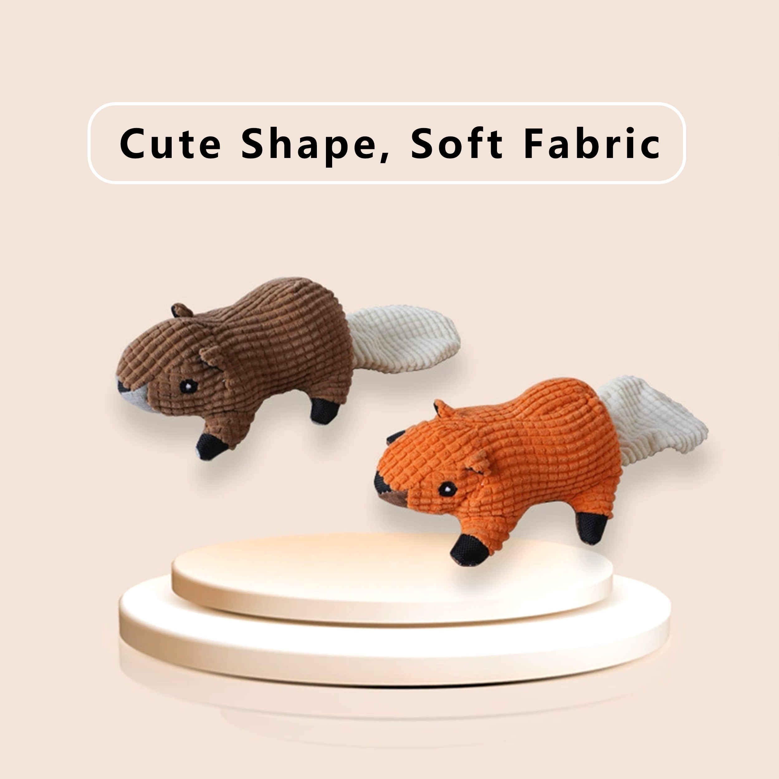 Anna-Kaci Interactive Dog Plush Squirrel Toys, Squeaky Pet Chew Toys for Small Medium Large Dogs & Puppies