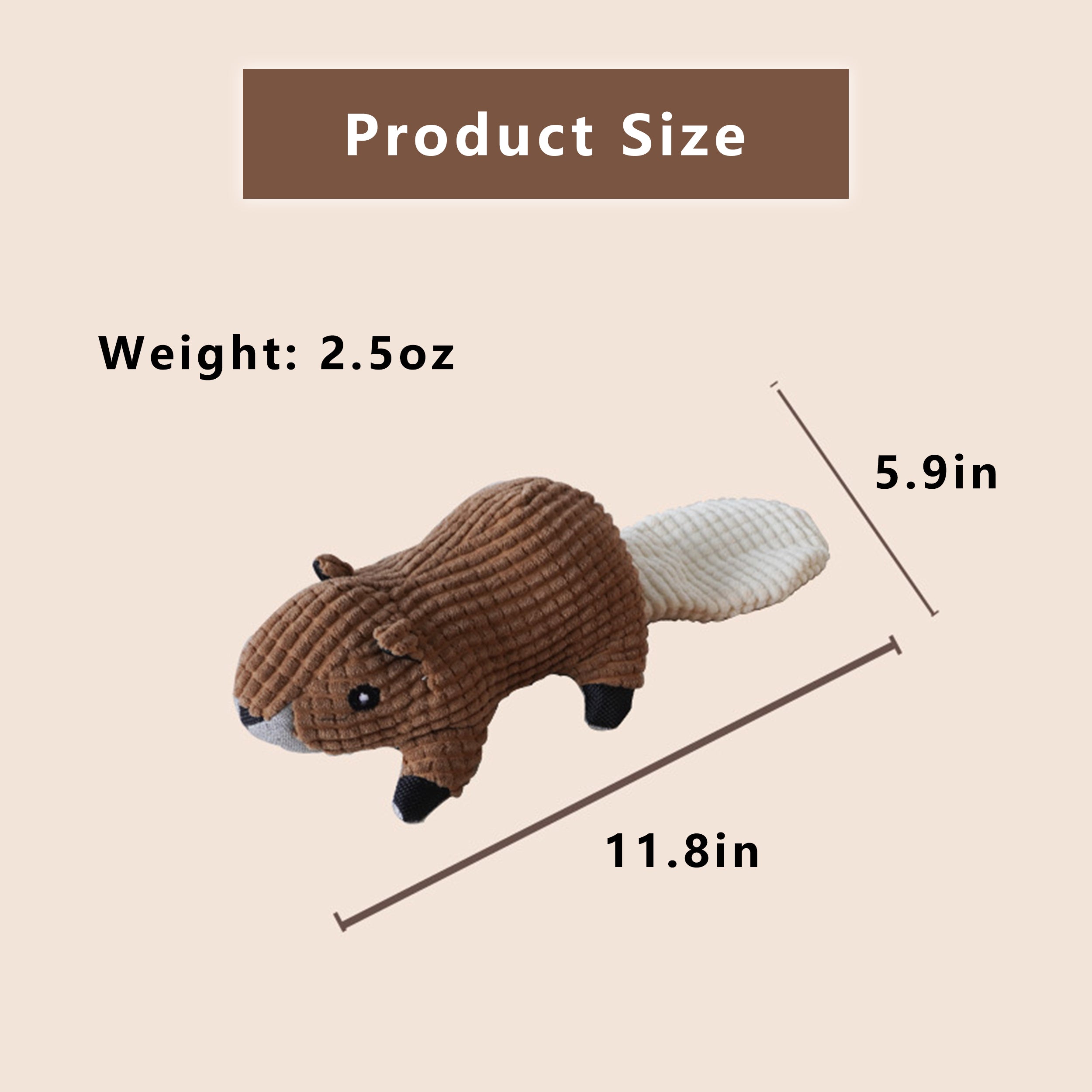 Anna-Kaci Interactive Dog Plush Squirrel Toys, Squeaky Pet Chew Toys for Small Medium Large Dogs & Puppies