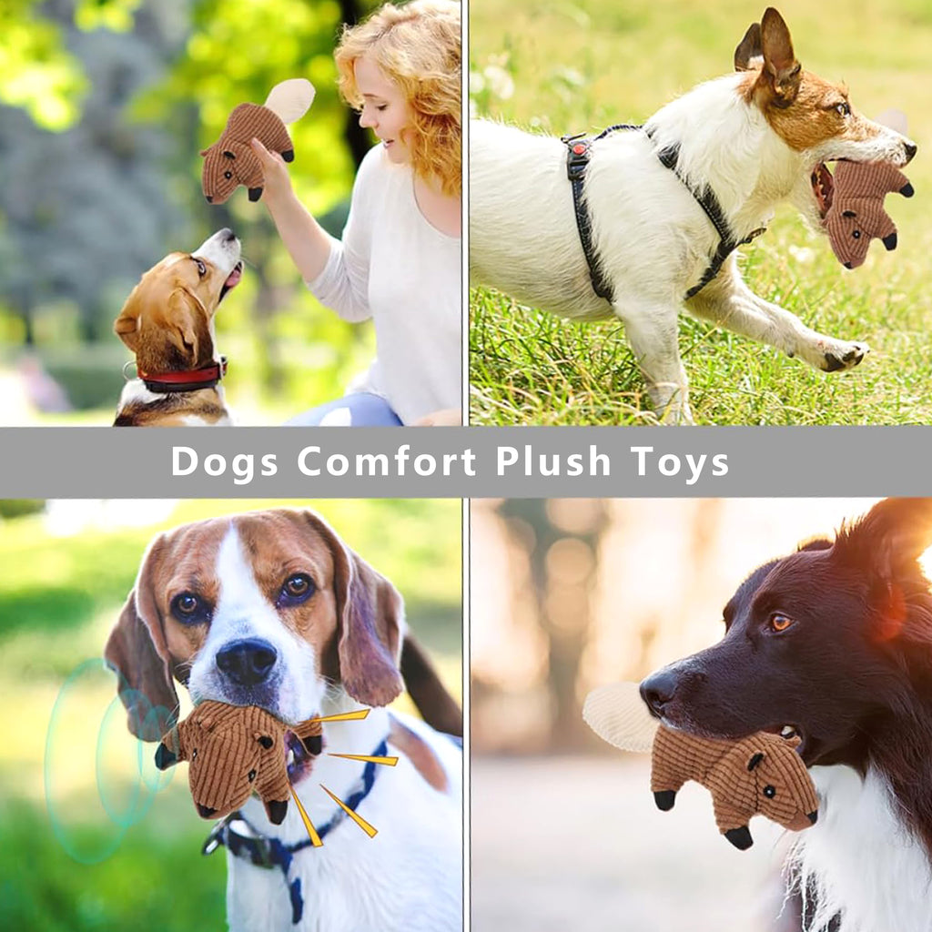 Anna-Kaci Interactive Dog Plush Squirrel Toys, Squeaky Pet Chew Toys for Small Medium Large Dogs & Puppies