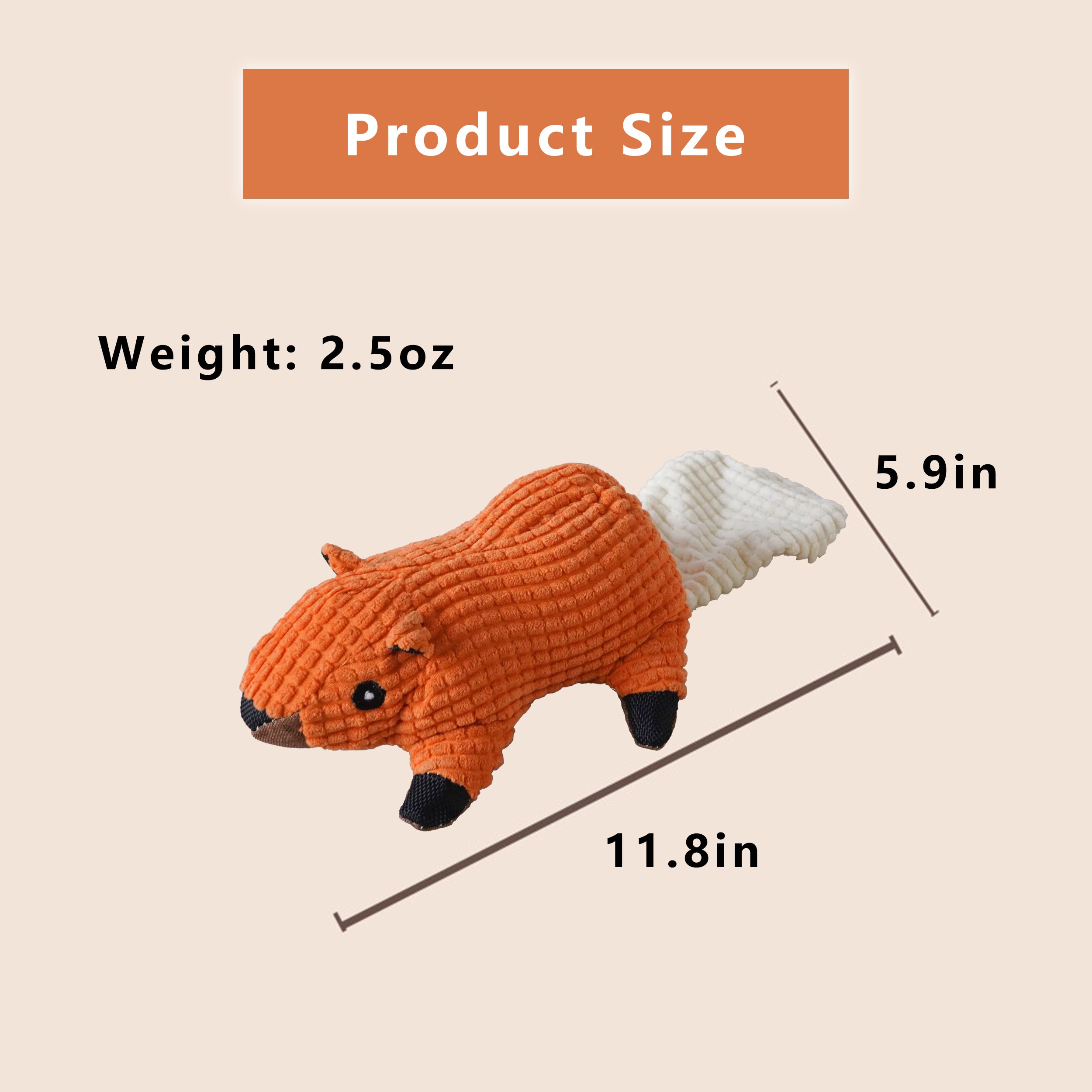 Anna-Kaci Interactive Dog Plush Squirrel Toys, Squeaky Pet Chew Toys for Small Medium Large Dogs & Puppies