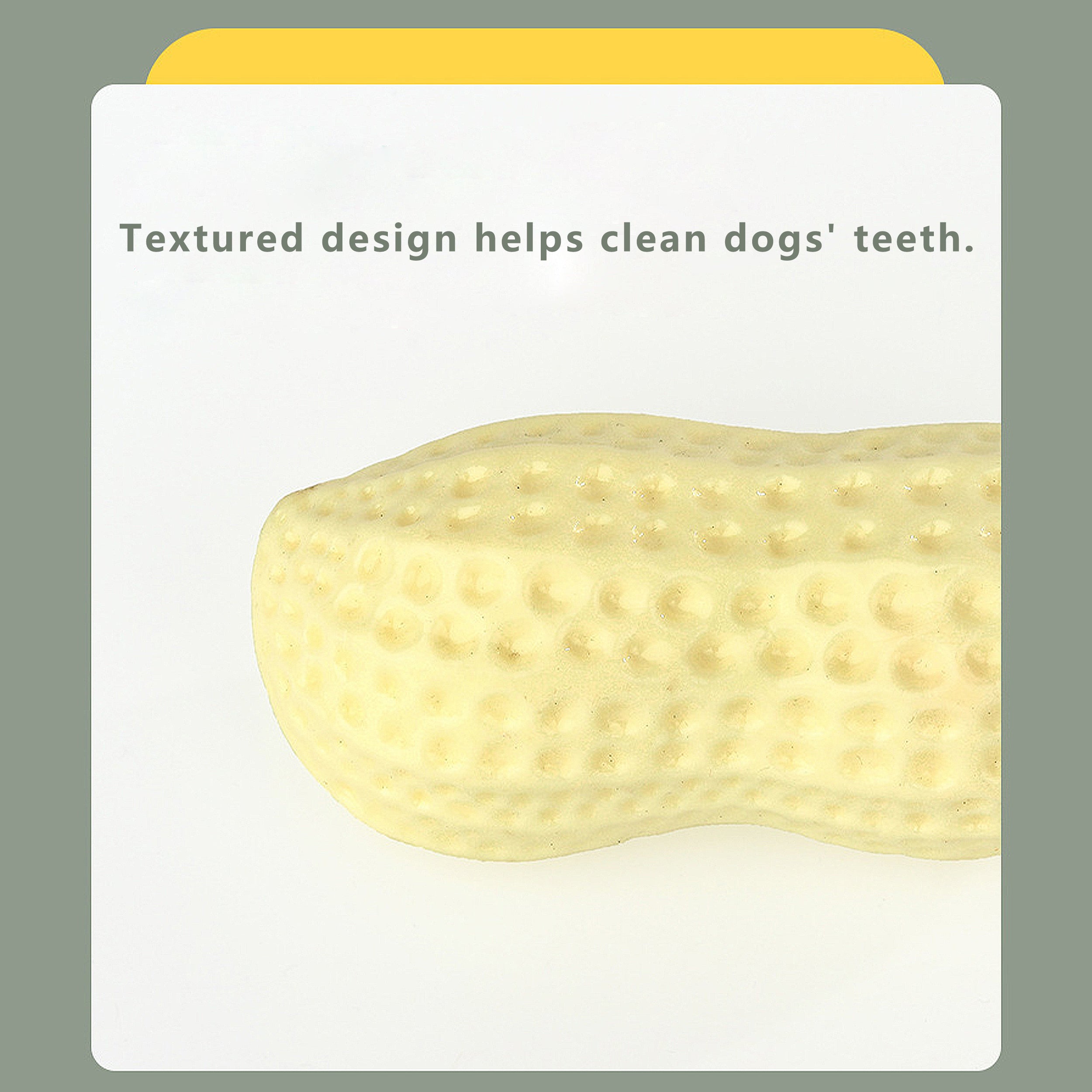 Anna-Kaci Interactive Squeaky Dog Toys for Boredom, Peanut Shaped, Teeth Cleaning Pet Chew Toys