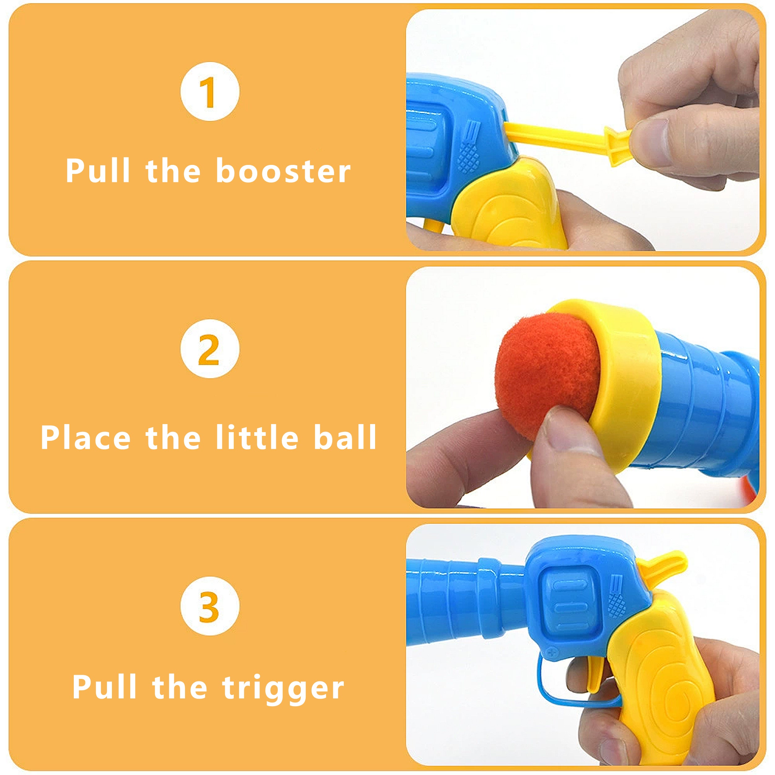 Anna-Kaci Interactive Cat Silent Fuzzy Ball Fetch Toy with 1 Gun Launcher for Bored Indoor Adult Cats and Kitties