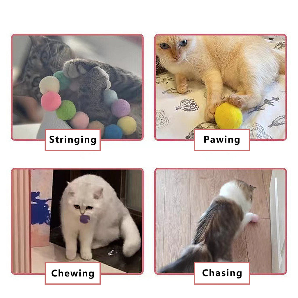 Anna-Kaci Interactive Cat Silent Fuzzy Ball Fetch Toy with 1 Gun Launcher for Bored Indoor Adult Cats and Kitties
