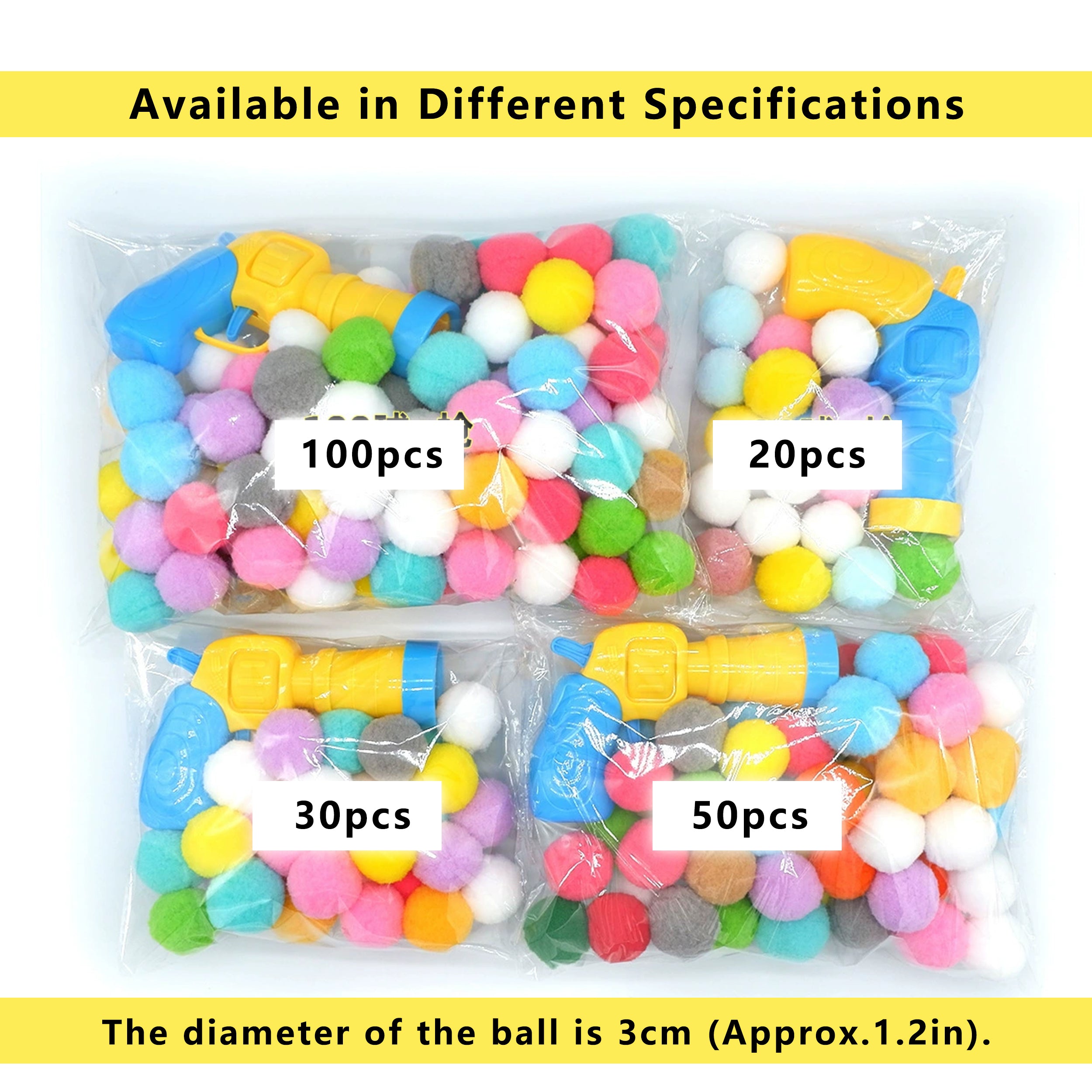 Anna-Kaci Interactive Cat Silent Fuzzy Ball Fetch Toy with 1 Gun Launcher for Bored Indoor Adult Cats and Kitties