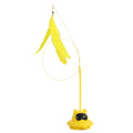 Anna-Kaci Cat Interactive Feather Teaser Toy with Bell, UFO Design Suction Cup Base, for Indoor Cats & Kittens