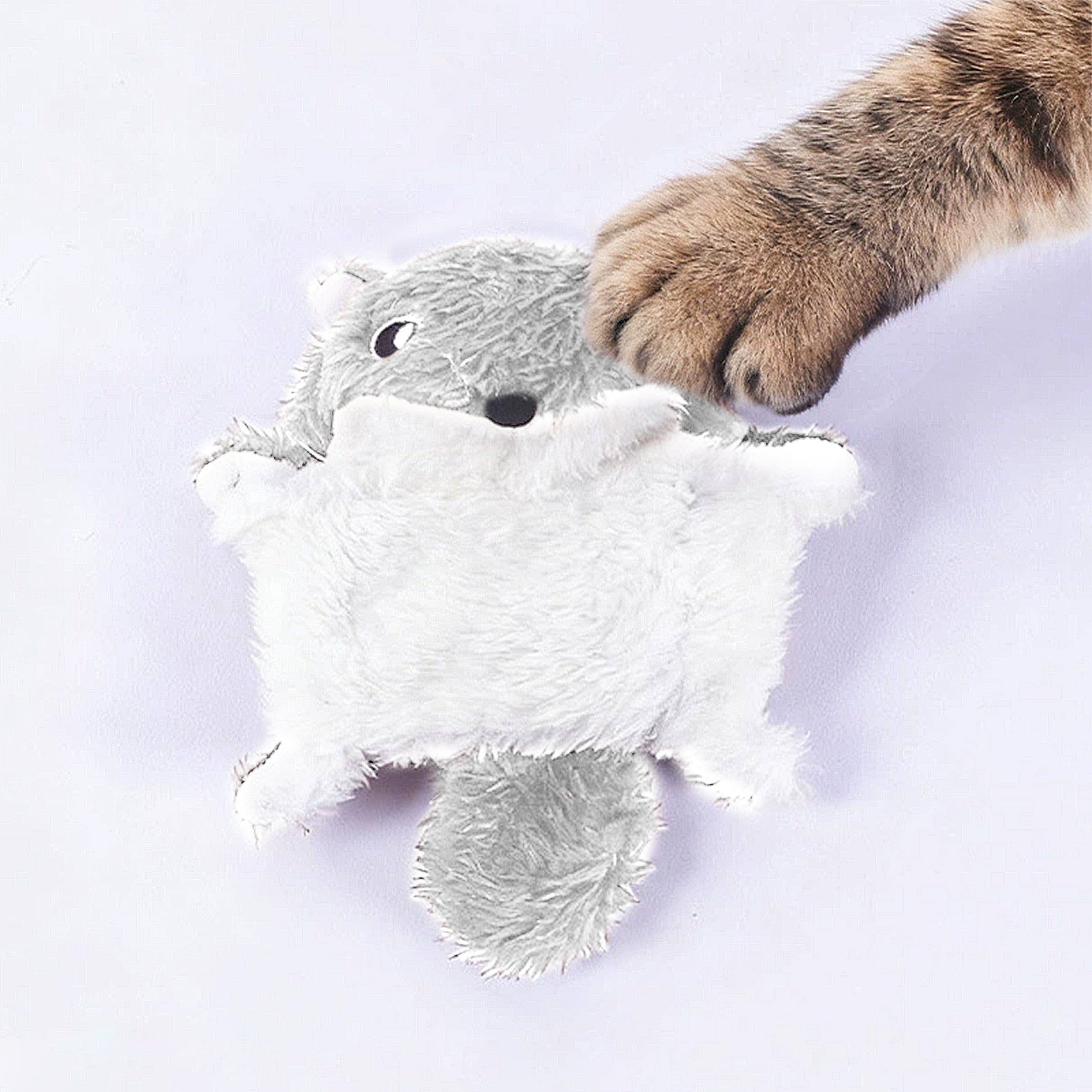 Anna-Kaci Cat Interactive Chew & Squeaky Toy - Cute Plush Flying Squirrel - for Indoor Cats & Kittens