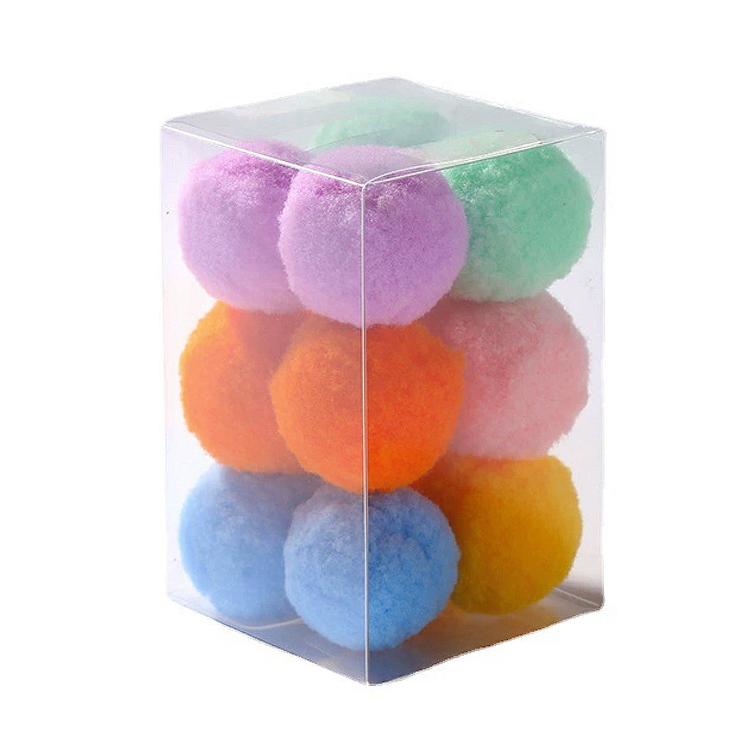 Anna-Kaci 12PCs Interactive Cat Silent Fuzzy Ball Fetch Toy for Bored Indoor Adult Cats and Kitties