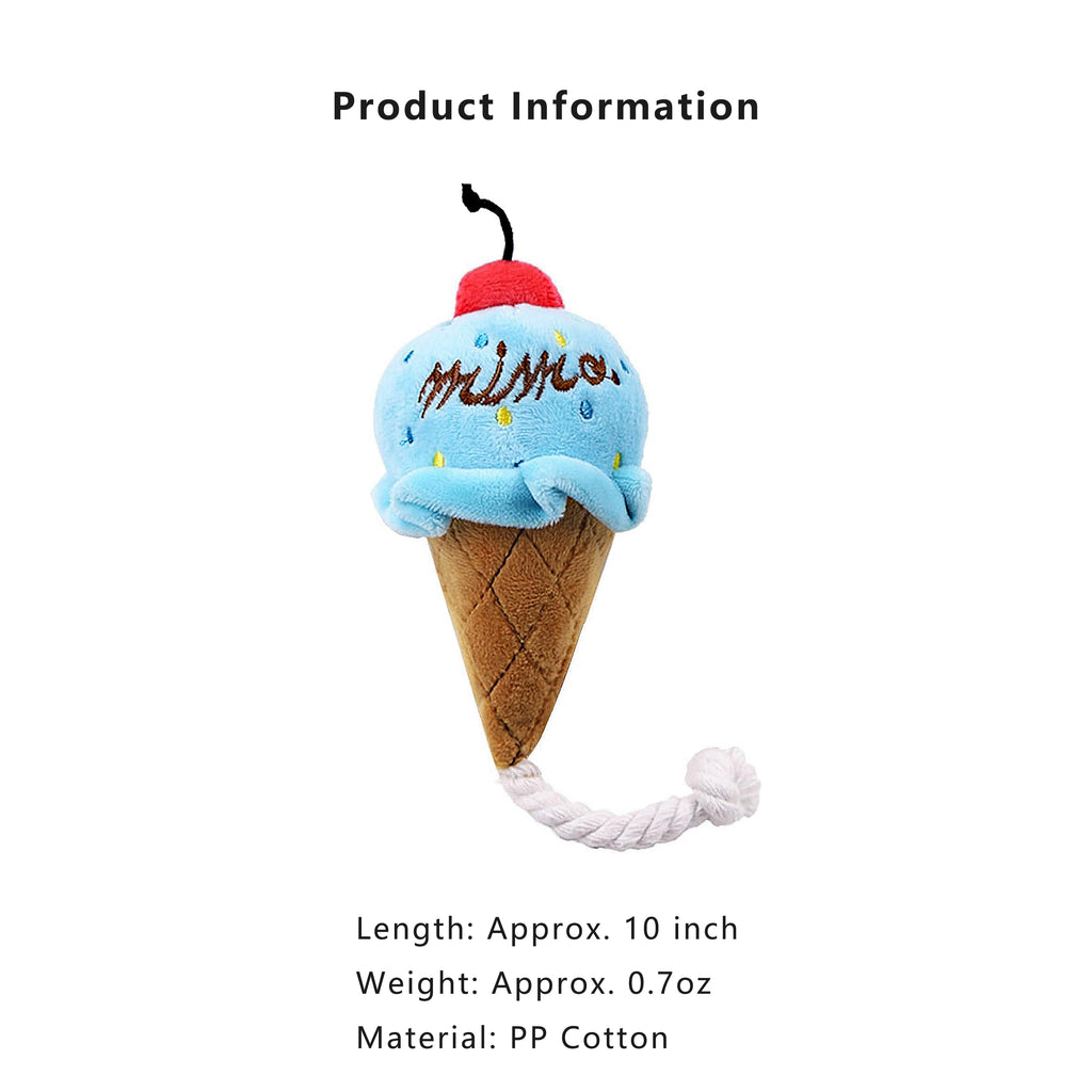 Anna-Kaci Interactive Dog Plush Squeaky Toys for Pet Training Puppy Teething Chewing, Ice Cream Shape