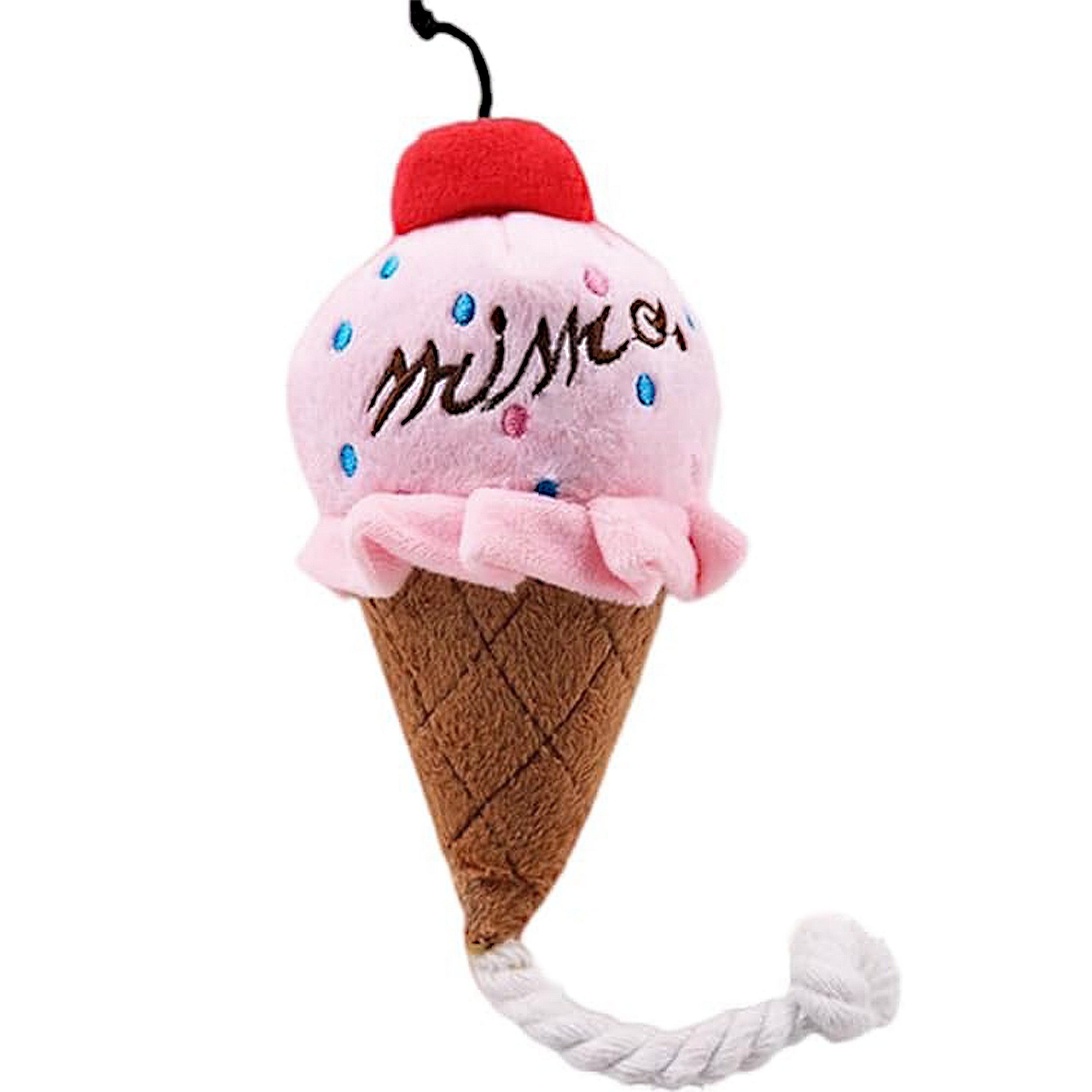 Anna-Kaci Interactive Dog Plush Squeaky Toys for Pet Training Puppy Teething Chewing, Ice Cream Shape
