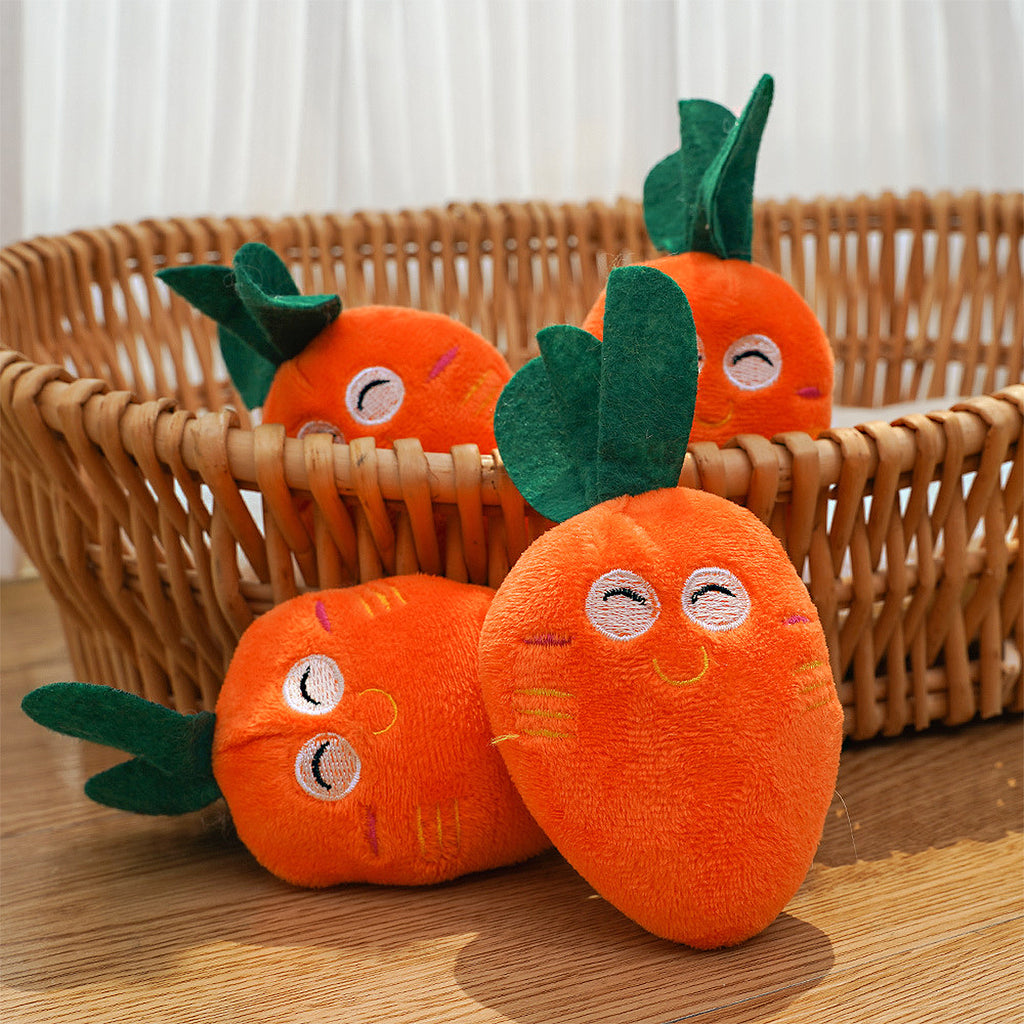 Anna-Kaci Interactive Dog Plush Squeaky Chew Toys for Pet Training, Puppy Teeth Cleaning, Carrot Shape