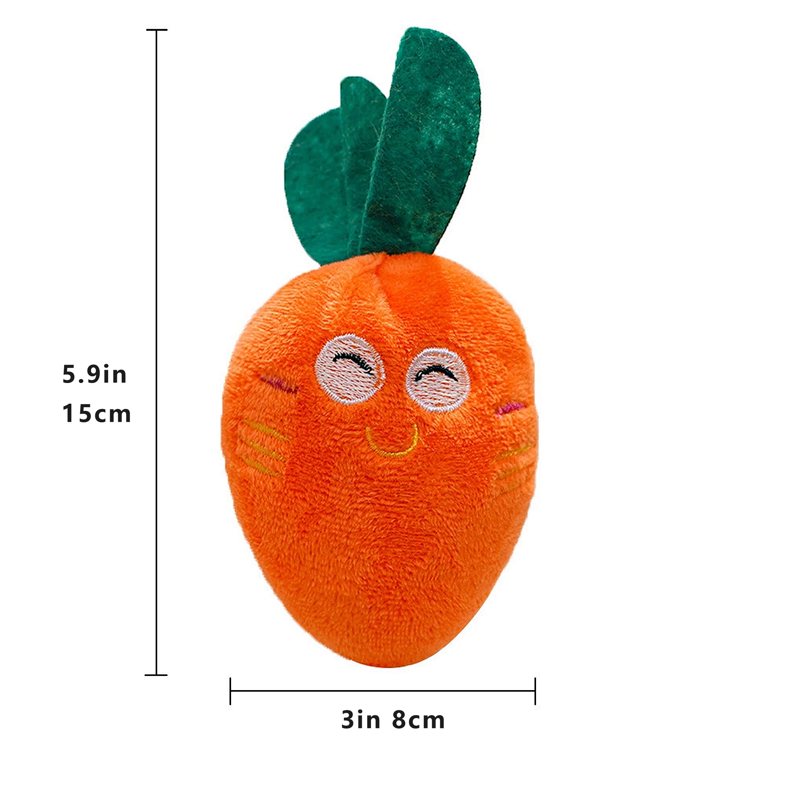 Anna-Kaci Interactive Dog Plush Squeaky Chew Toys for Pet Training, Puppy Teeth Cleaning, Carrot Shape