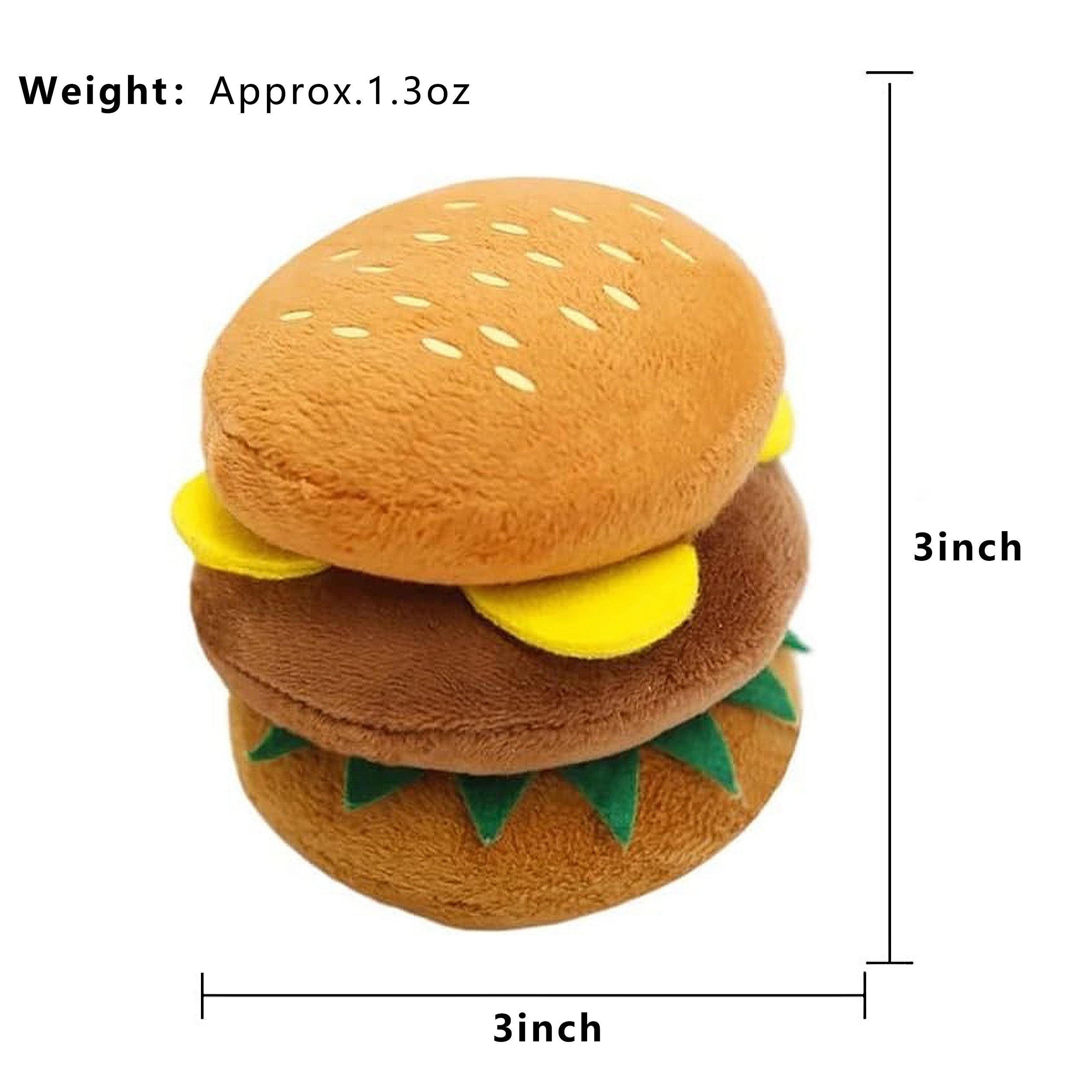 Anna-Kaci Interactive Dog Simulation Fast Food Themed Plush Squeaky Toys for Pet Training, Puppy Chewing
