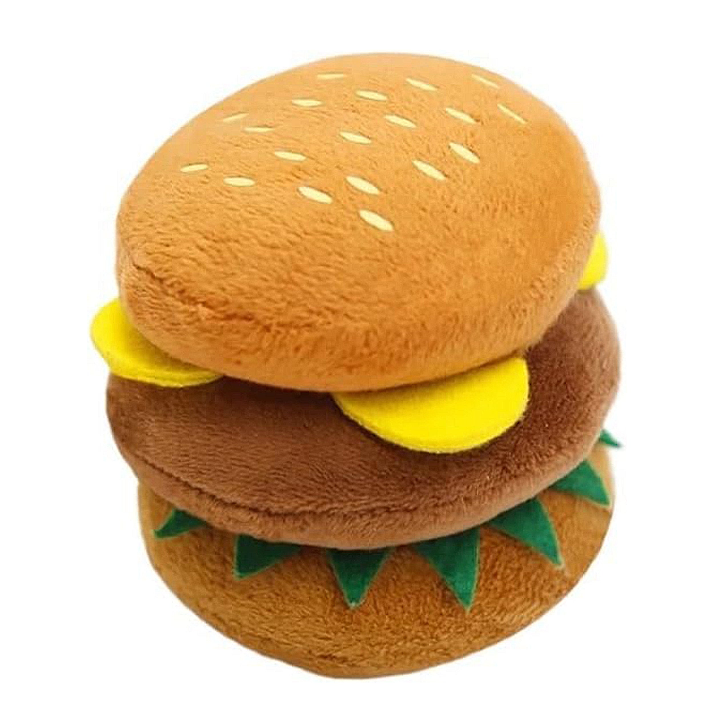 Anna-Kaci Interactive Dog Simulation Fast Food Themed Plush Squeaky Toys for Pet Training, Puppy Chewing